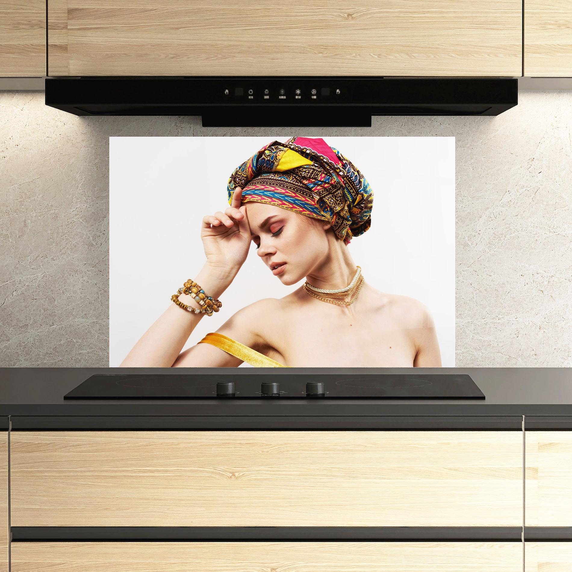 Panel Szklany do Kuchni Multicolored Turban mockup 3