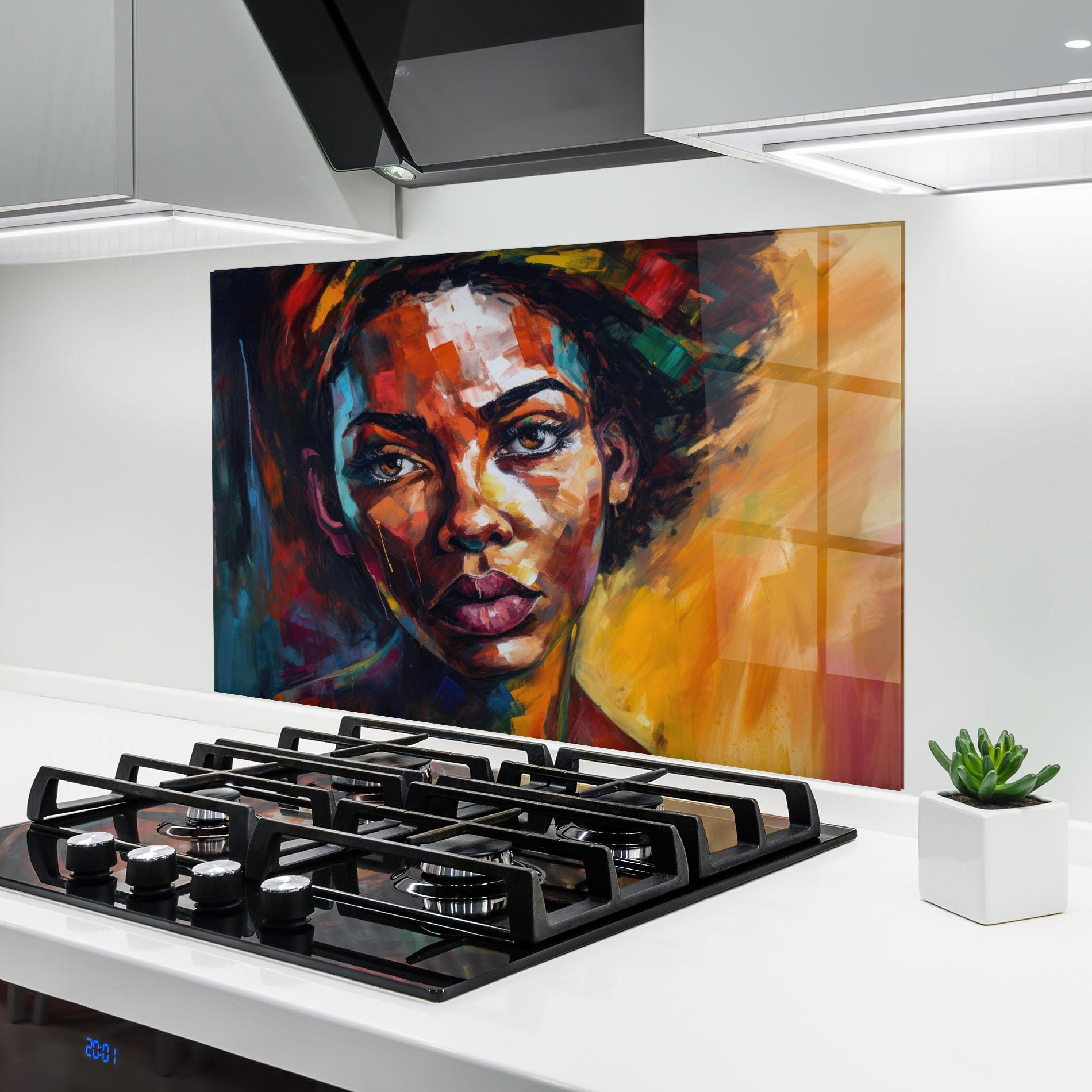 Panel Szklany do Kuchni African Interesting Expression mockup 6