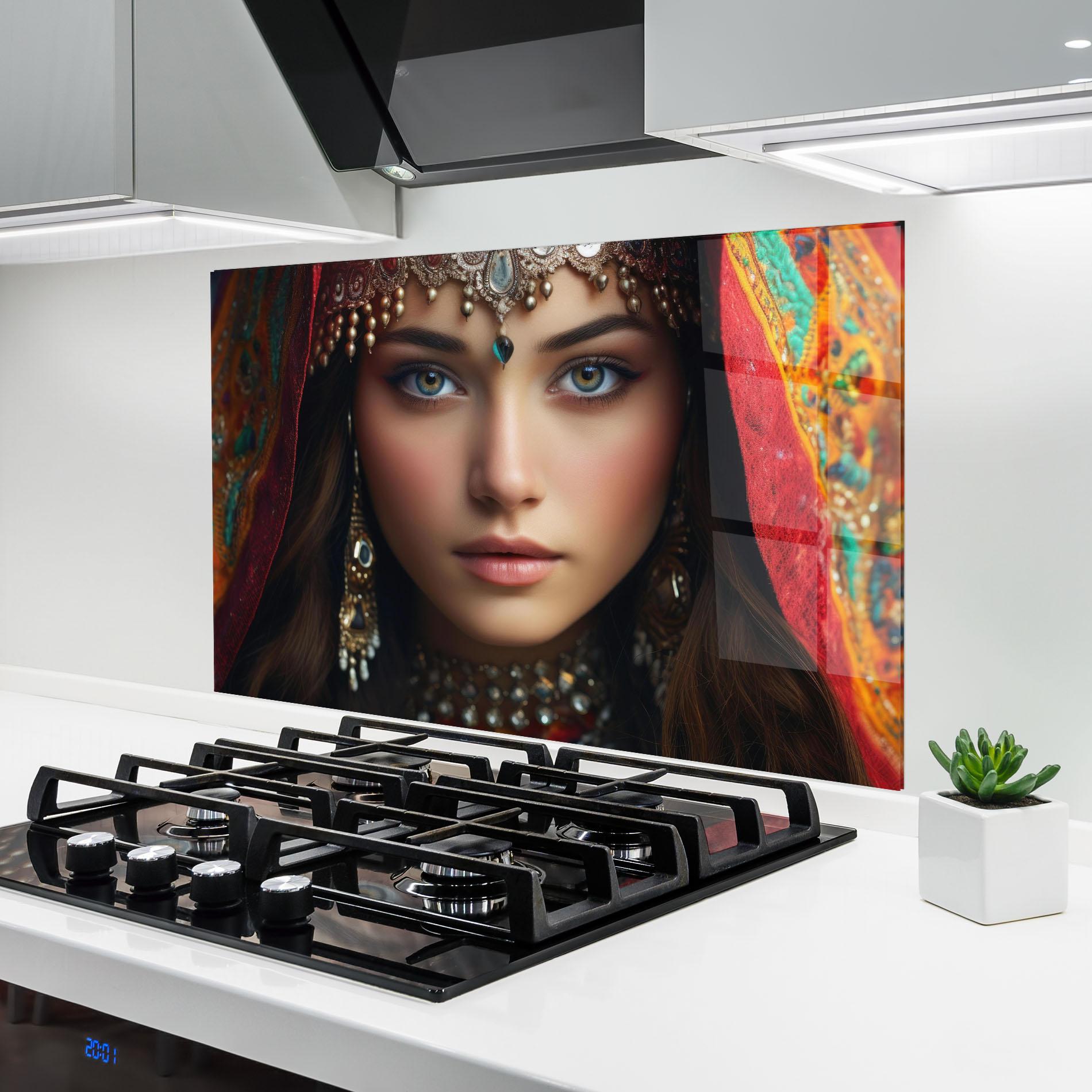 Panel Szklany do Kuchni Blue Green Culture Eye mockup 6