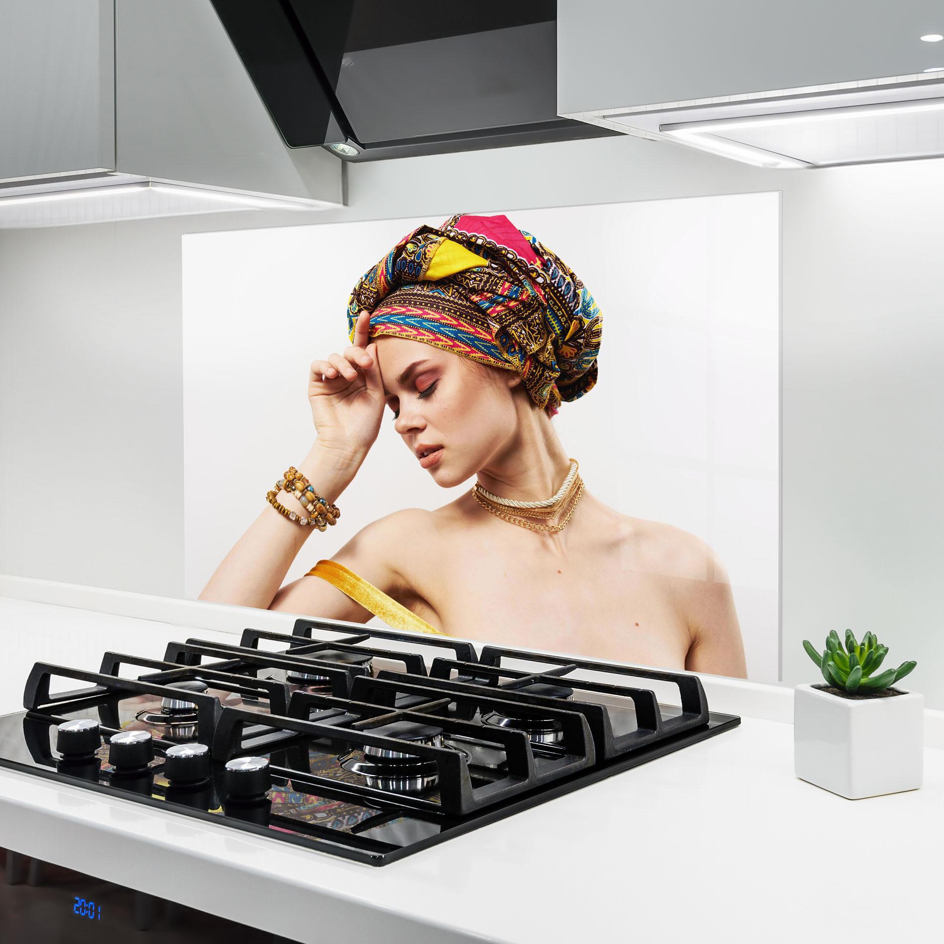 Panel Szklany do Kuchni Multicolored Turban mockup 6