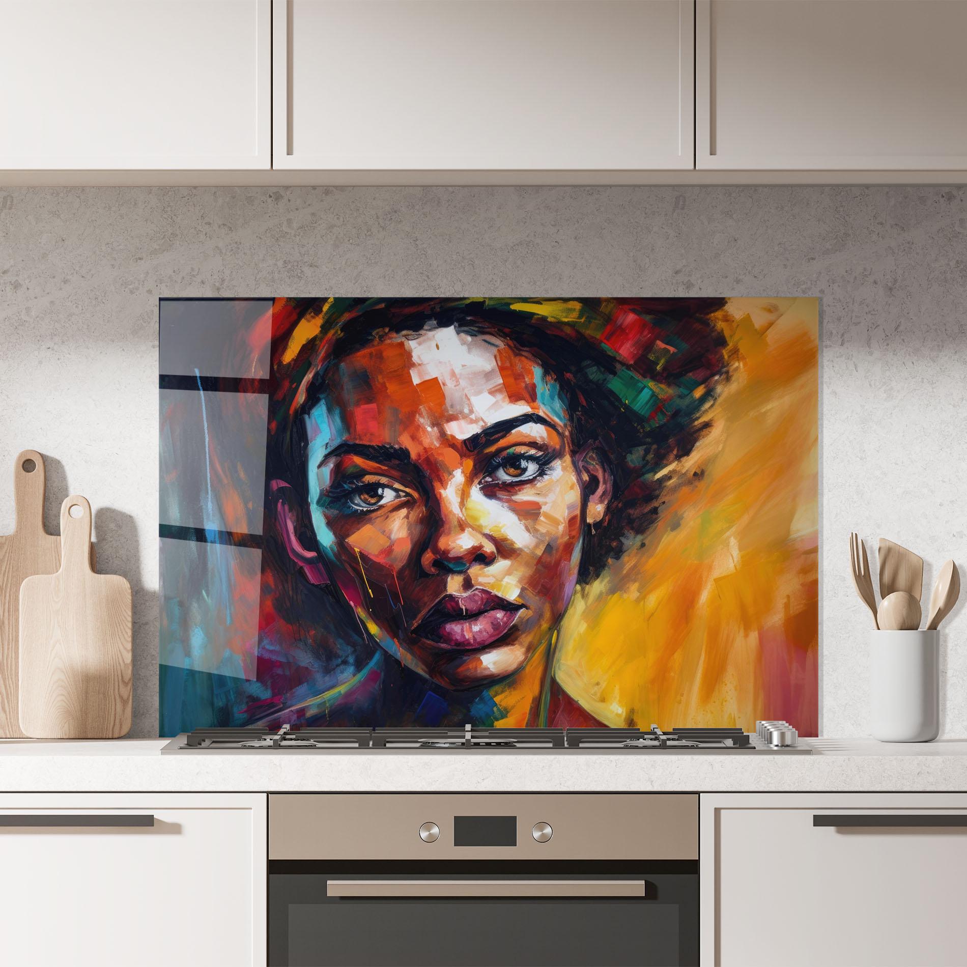 Panel Szklany do Kuchni African Interesting Expression mockup 7