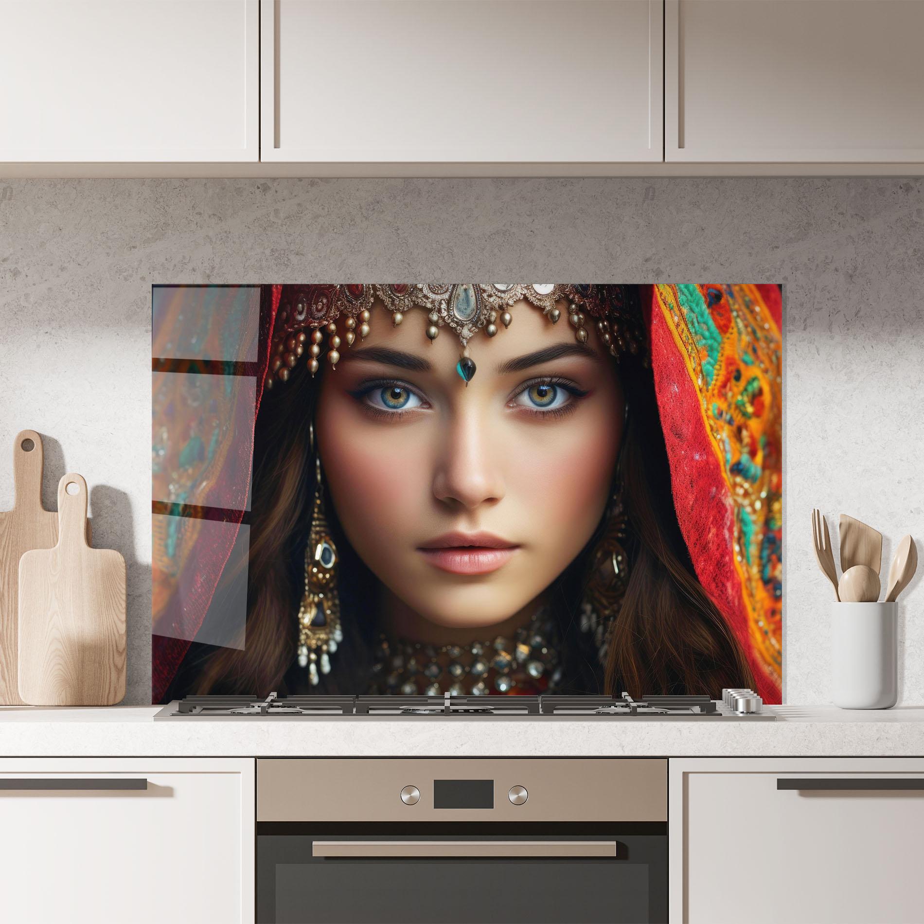 Panel Szklany do Kuchni Blue Green Culture Eye mockup 7