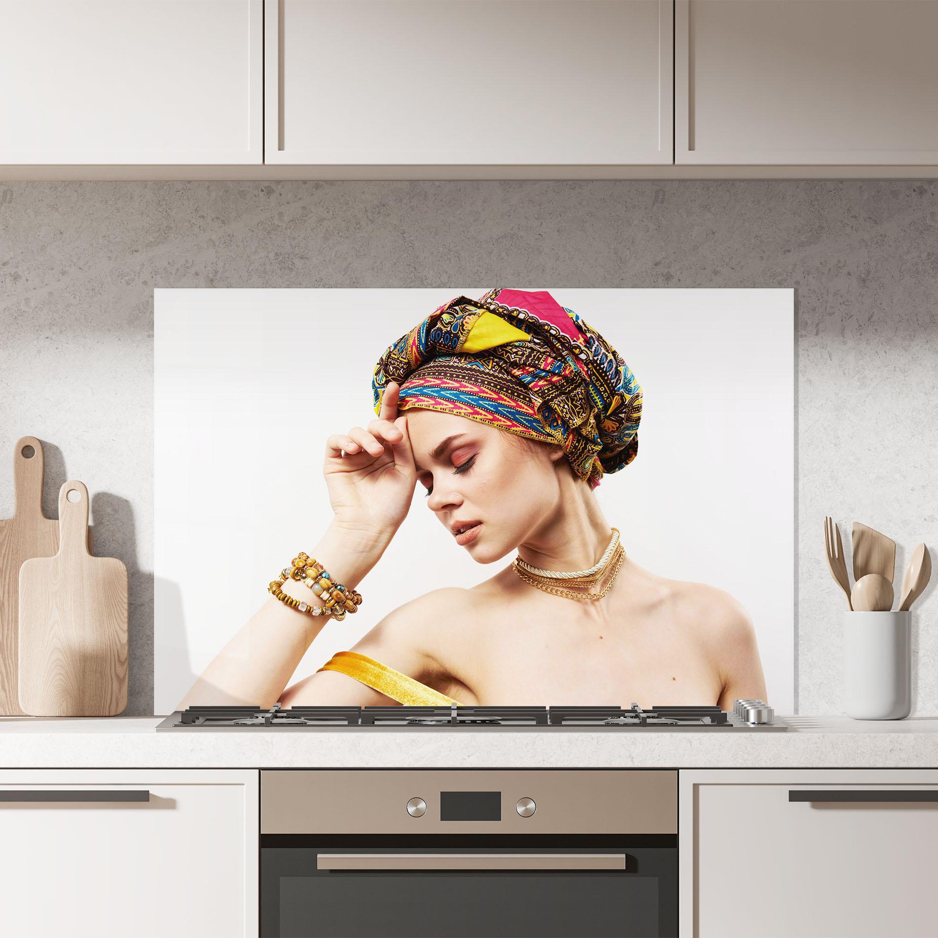 Panel Szklany do Kuchni Multicolored Turban mockup 7