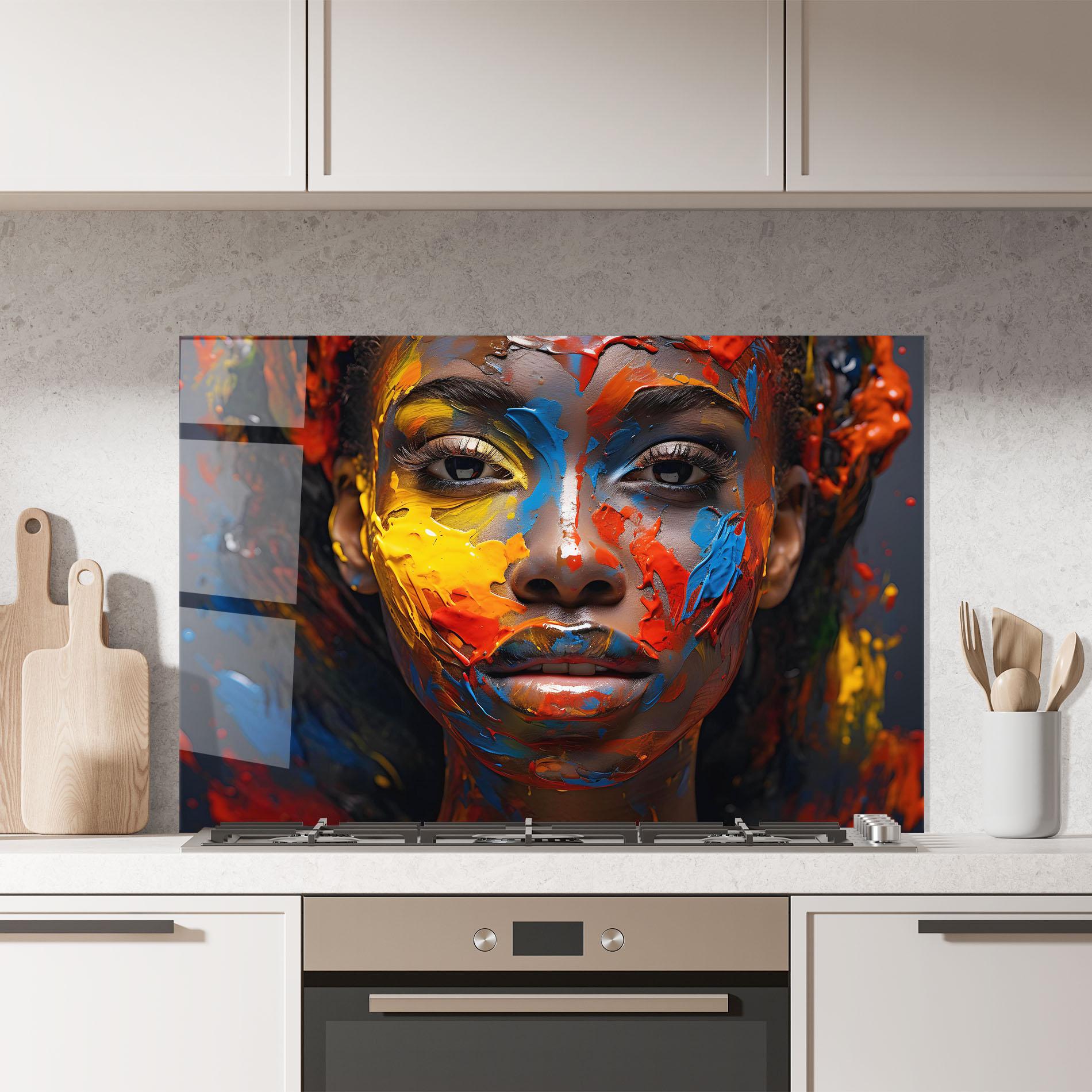 Panel Szklany do Kuchni Pretty Young African Woman mockup 7