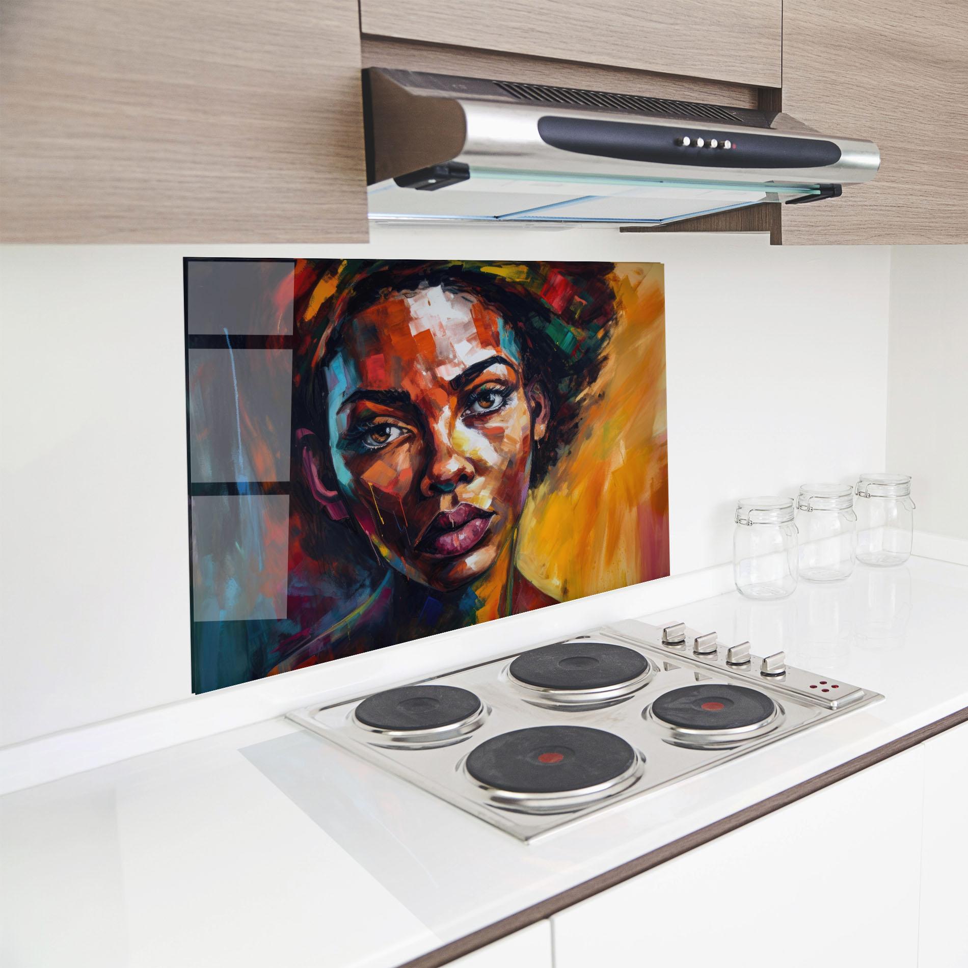 Panel Szklany do Kuchni African Interesting Expression mockup 8