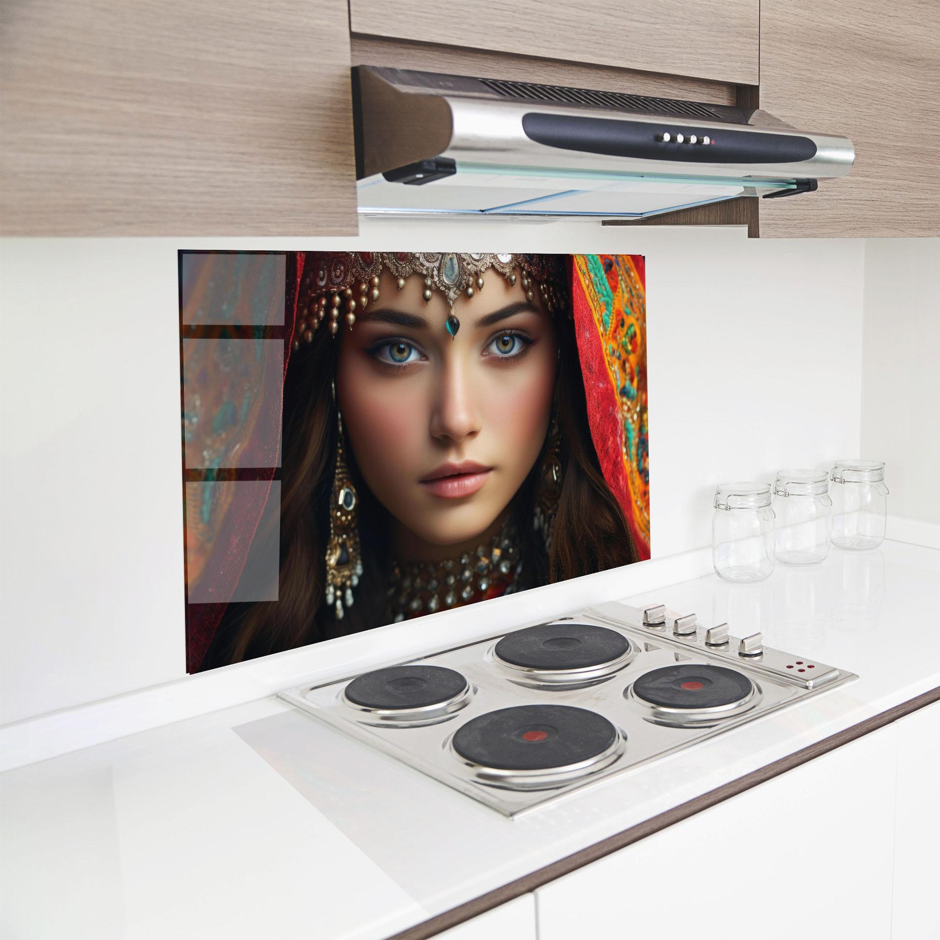 Panel Szklany do Kuchni Blue Green Culture Eye mockup 8