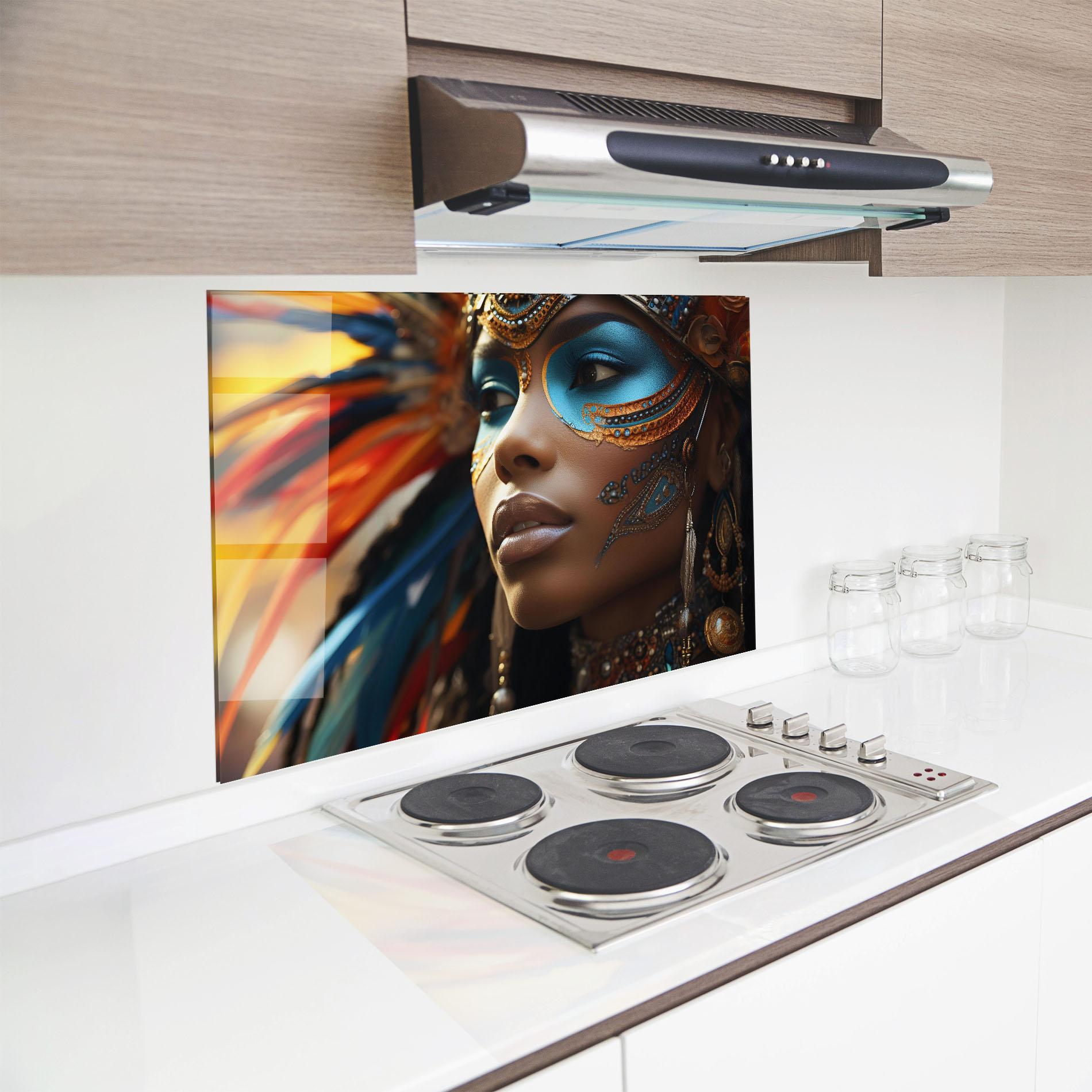 Panel Szklany do Kuchni Traditional Feathers Clothing mockup 8