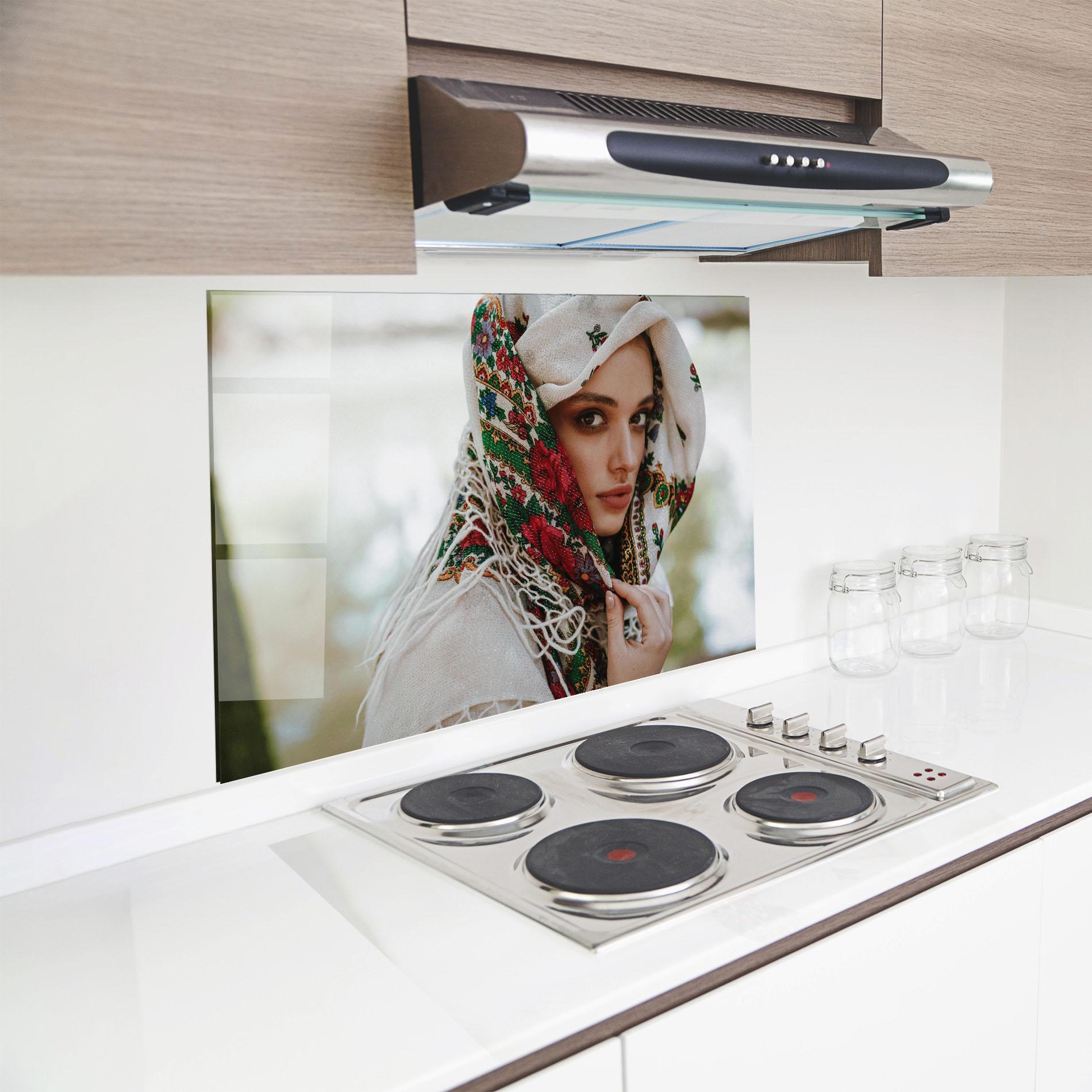 Panel Szklany do Kuchni Ukrainian Embroidered Dress mockup 8