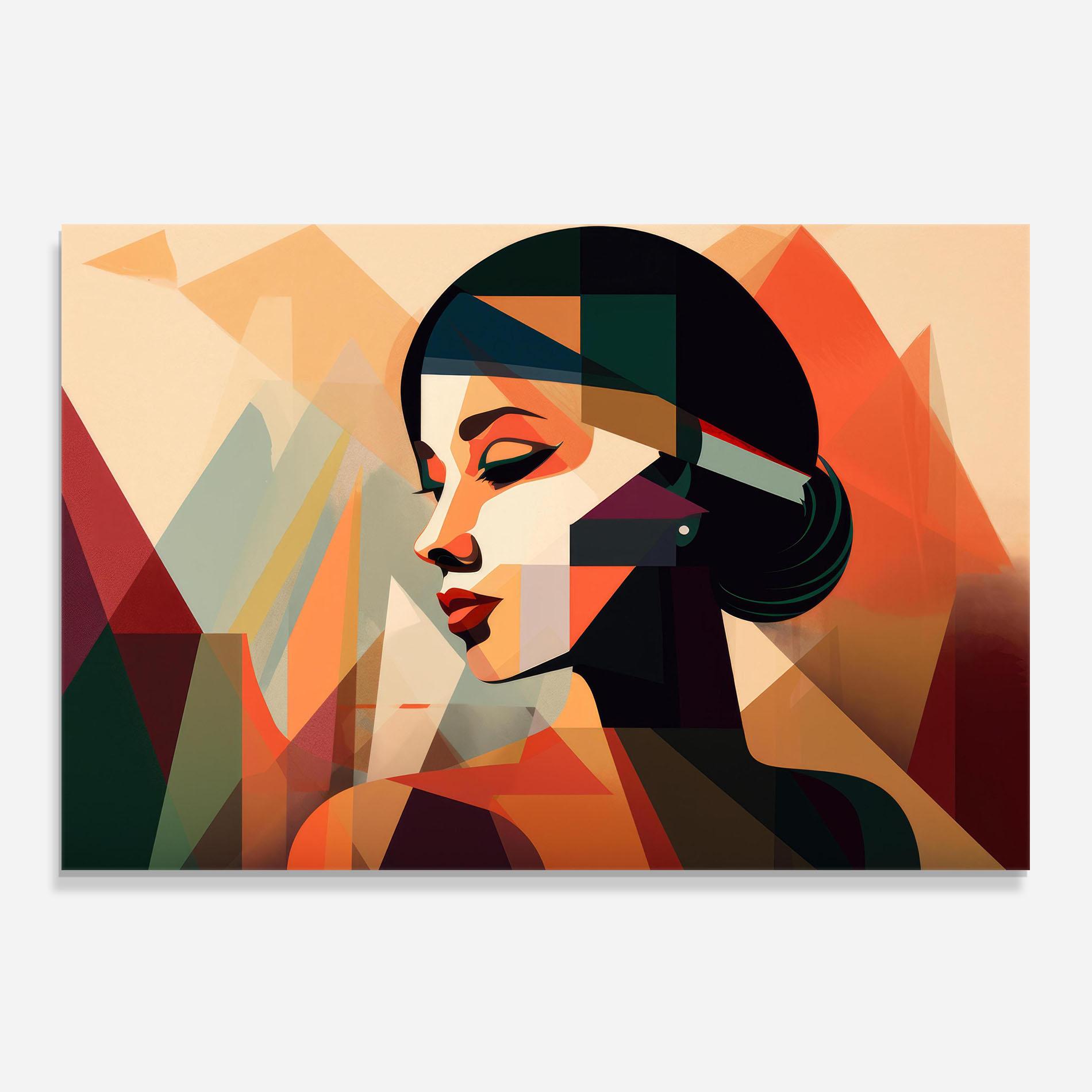 Panel Szklany do Kuchni Bold Shapes Lines mockup 0