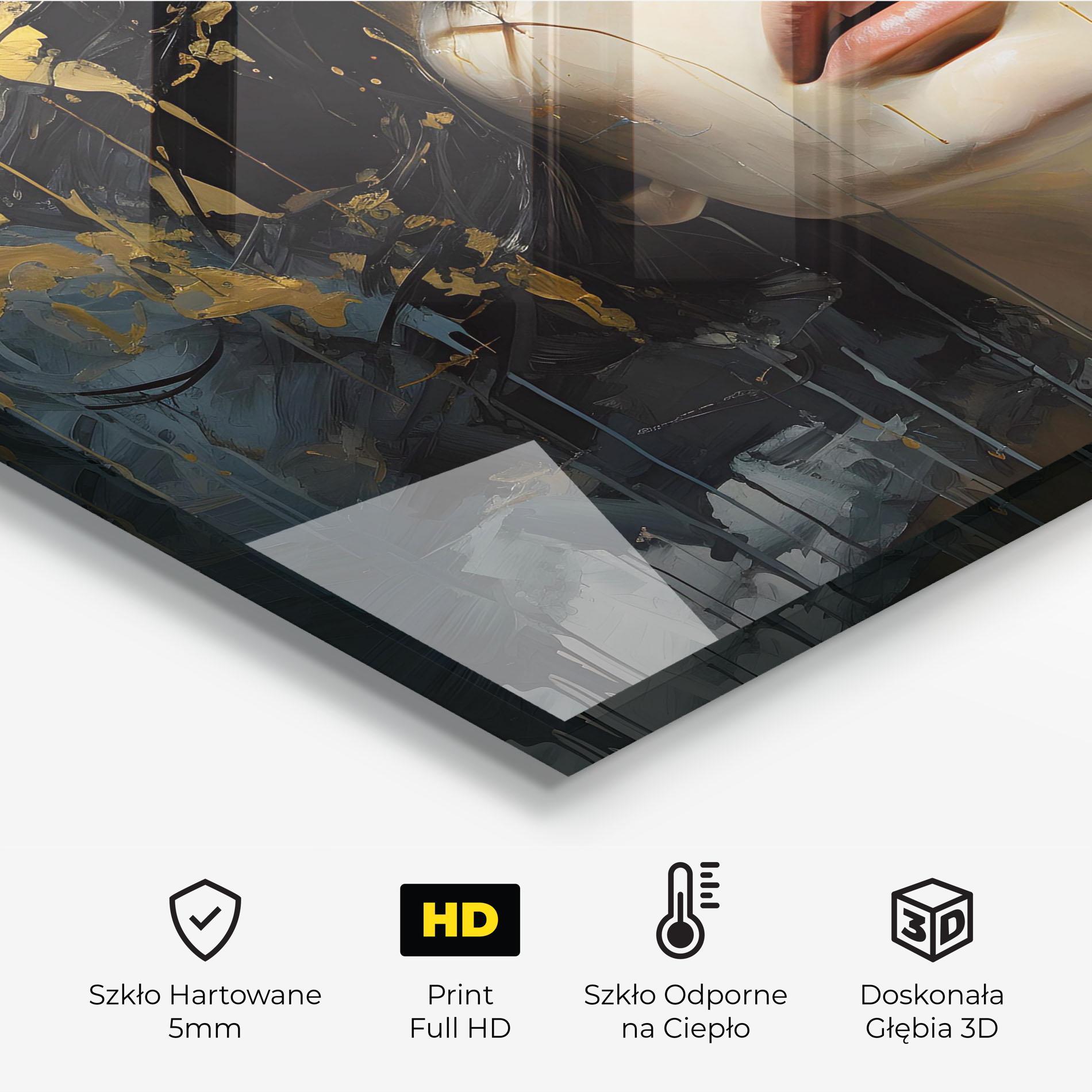 Panel Szklany do Kuchni Close Up Closed Eyes mockup 2