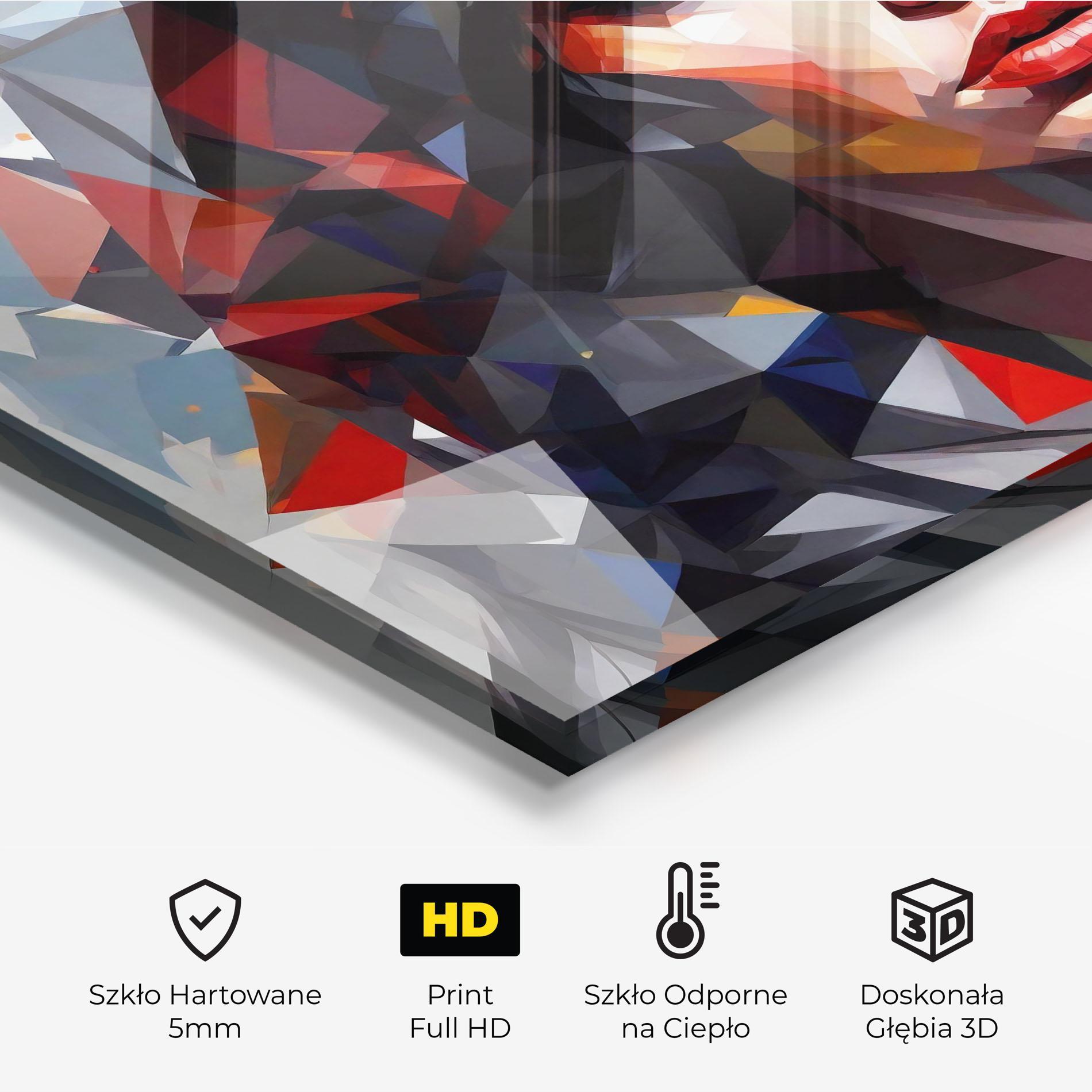 Panel Szklany do Kuchni Colorful Polygonal Woman mockup 2