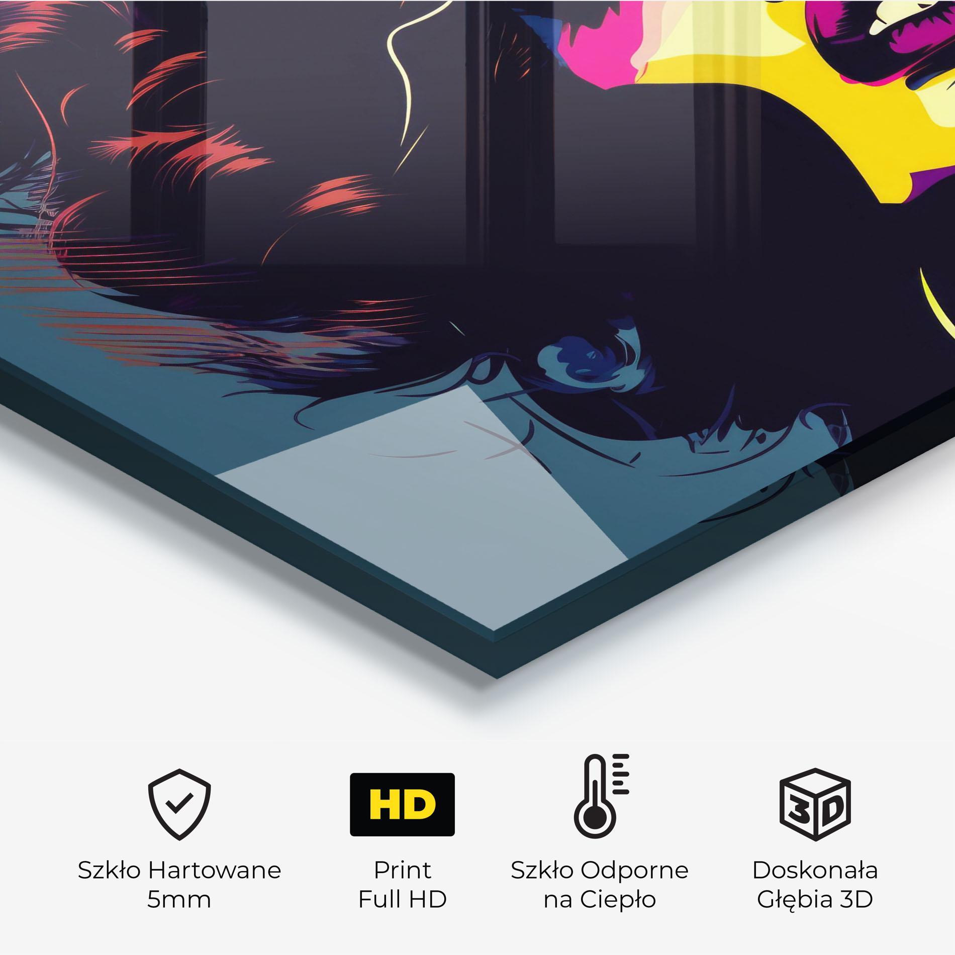 Panel Szklany do Kuchni Pop Art Portrait Woman mockup 2