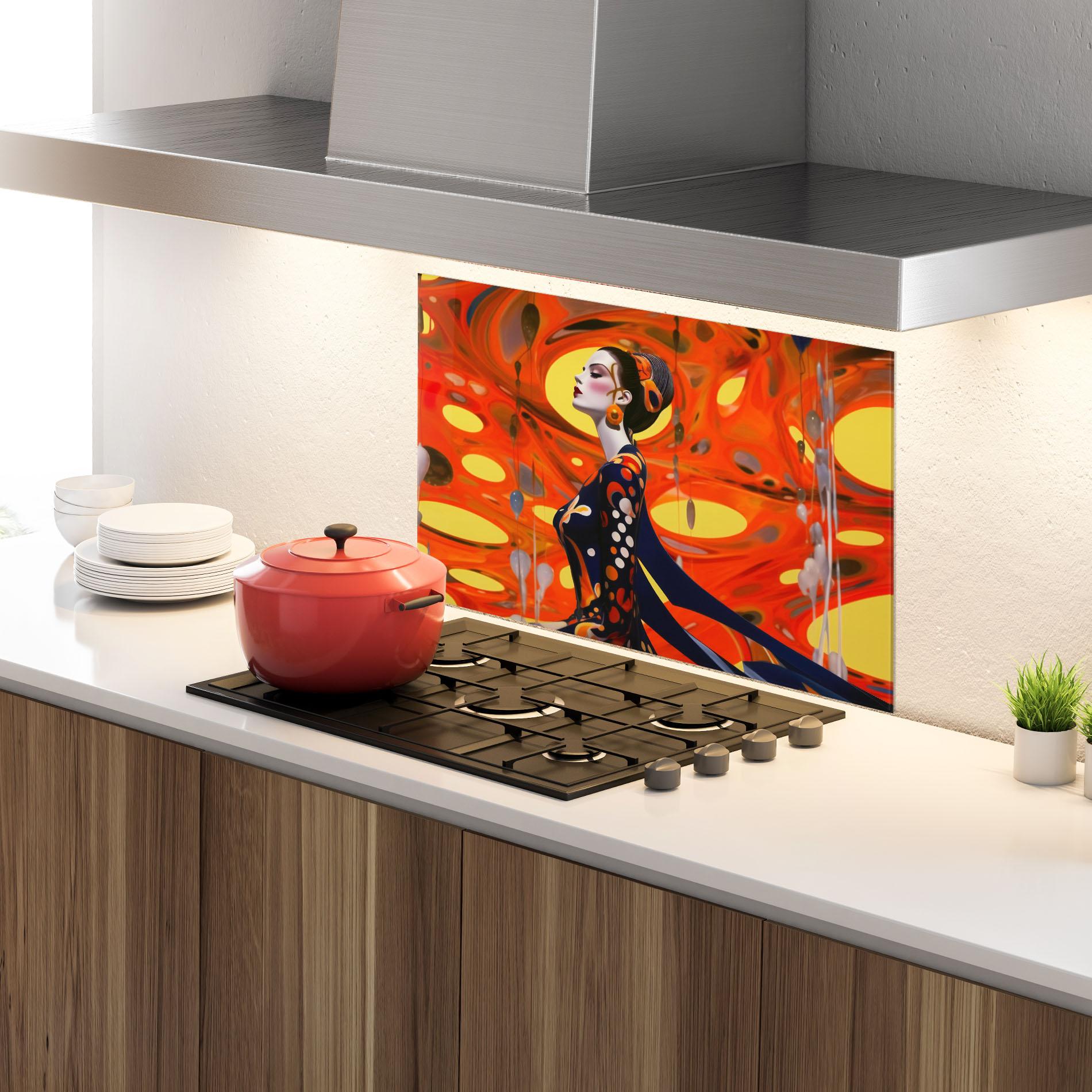 Panel Szklany do Kuchni Big Orange Accesories mockup 4