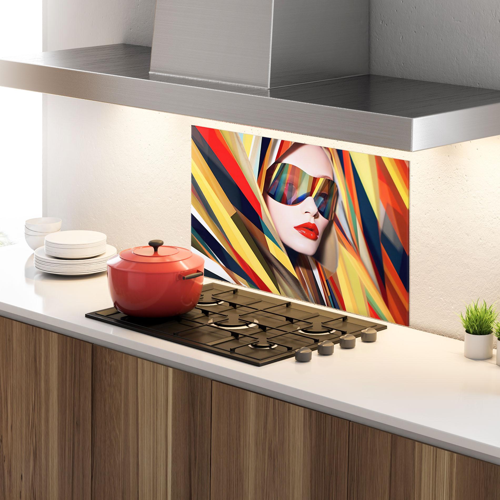 Panel Szklany do Kuchni Colorful Sunglasses mockup 4