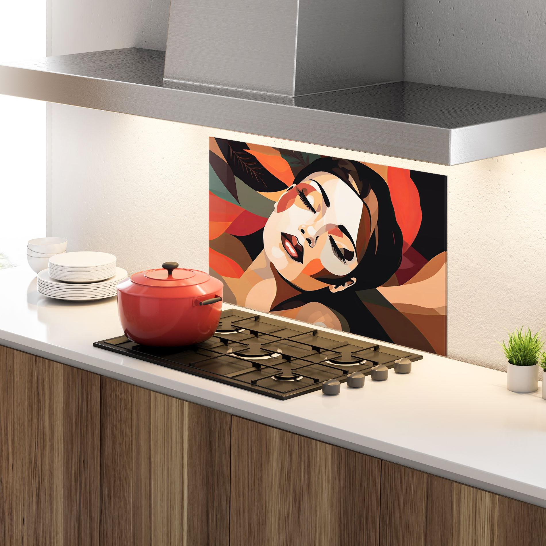 Panel Szklany do Kuchni Modern Makeup mockup 4