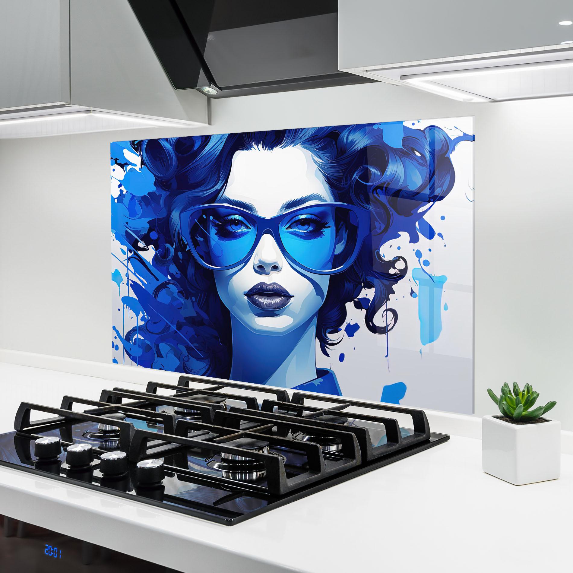 Panel Szklany do Kuchni Big Blue Glasses mockup 6