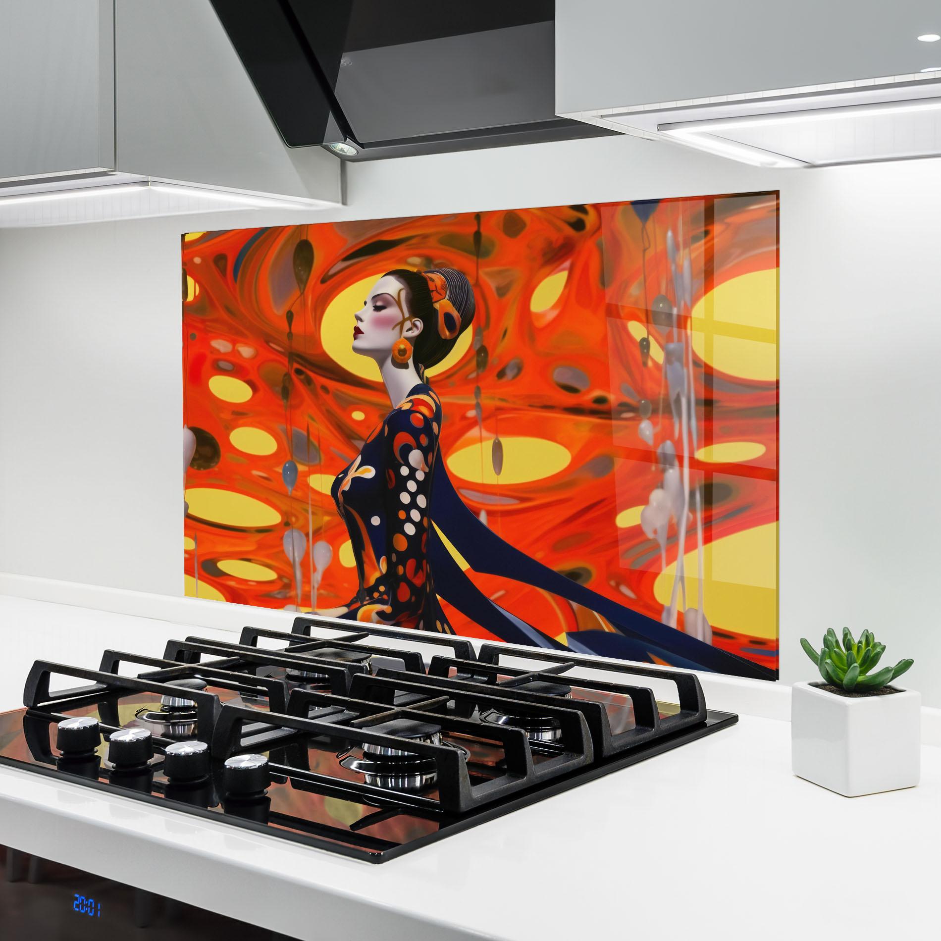 Panel Szklany do Kuchni Big Orange Accesories mockup 6