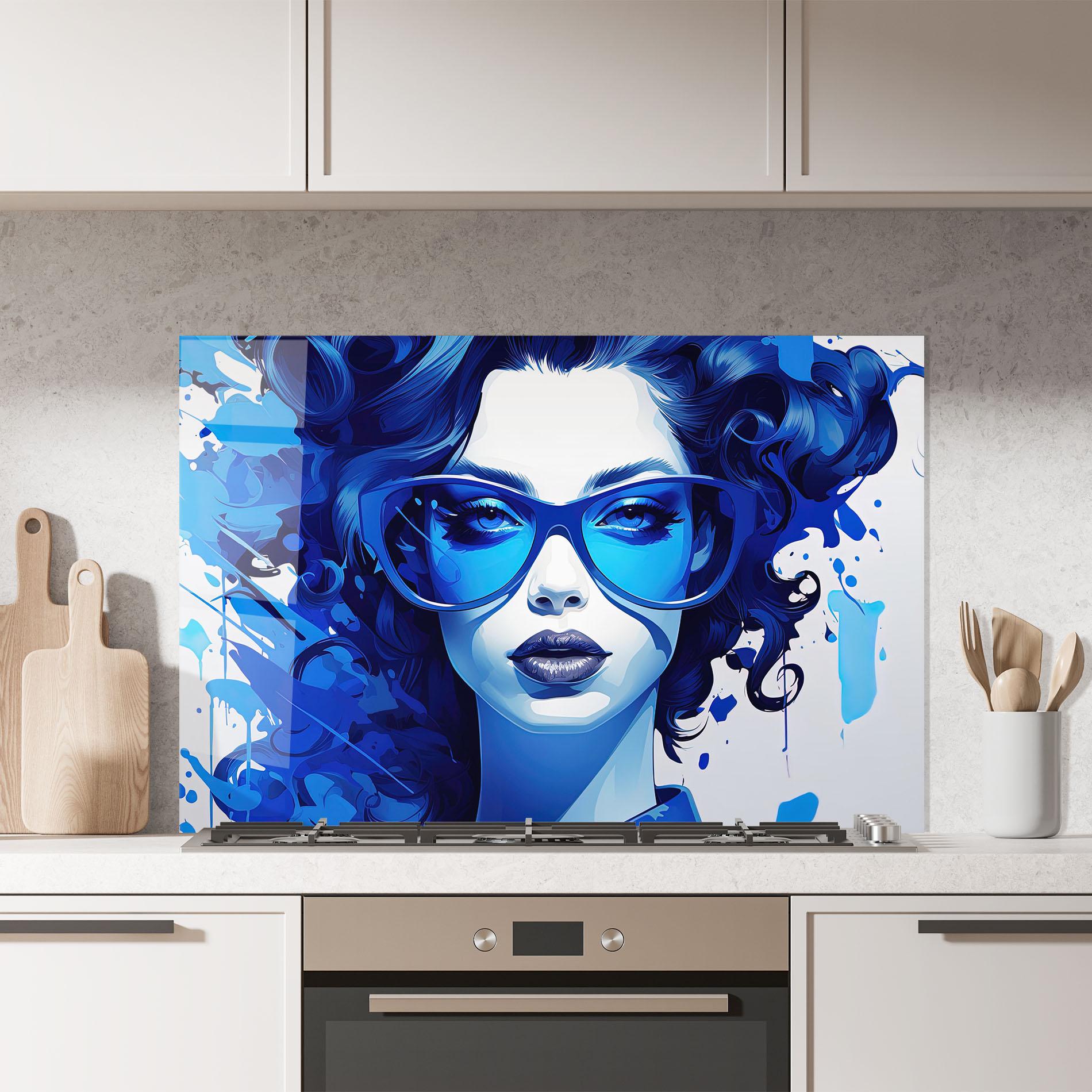 Panel Szklany do Kuchni Big Blue Glasses mockup 7