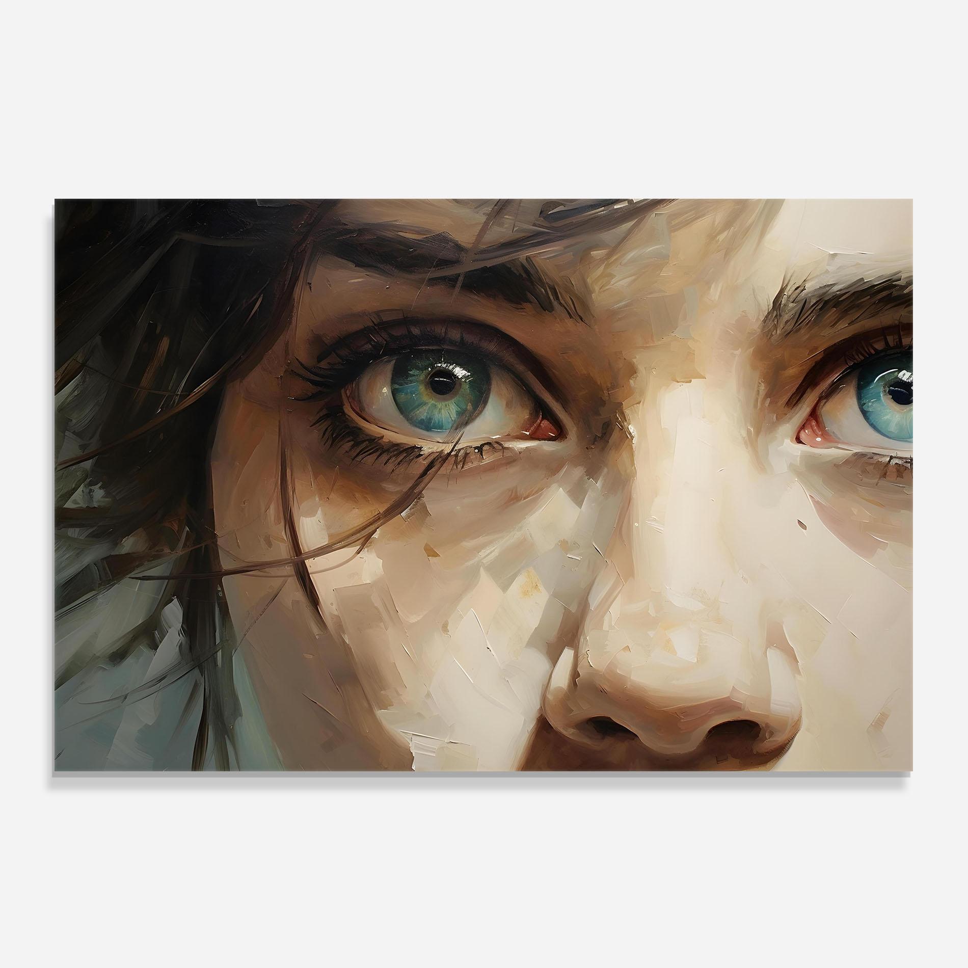 Panel Szklany do Kuchni Vintage Blue Eyes Art mockup 0