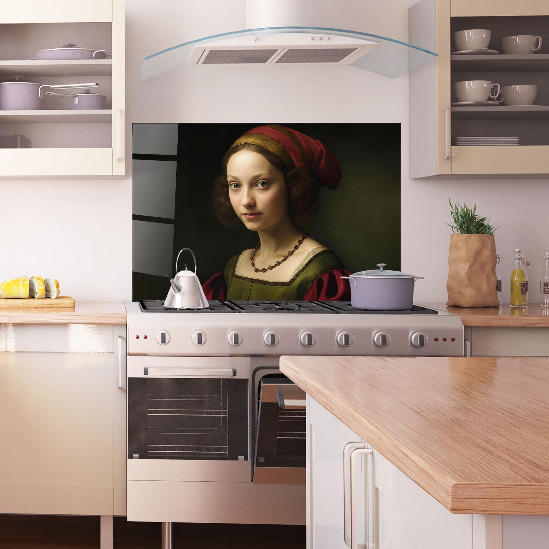 Panel Szklany do Kuchni Vintage Old Painting mockup 1