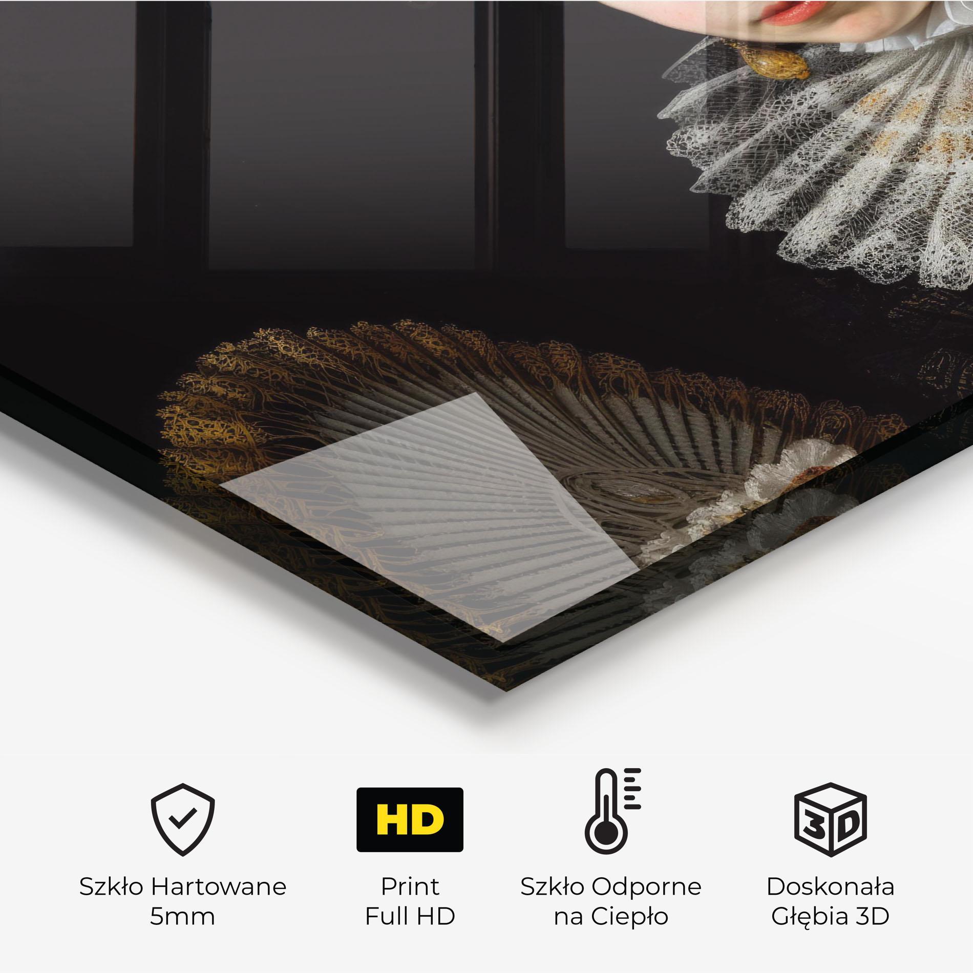 Panel Szklany do Kuchni Baroque Lady Portrait mockup 2