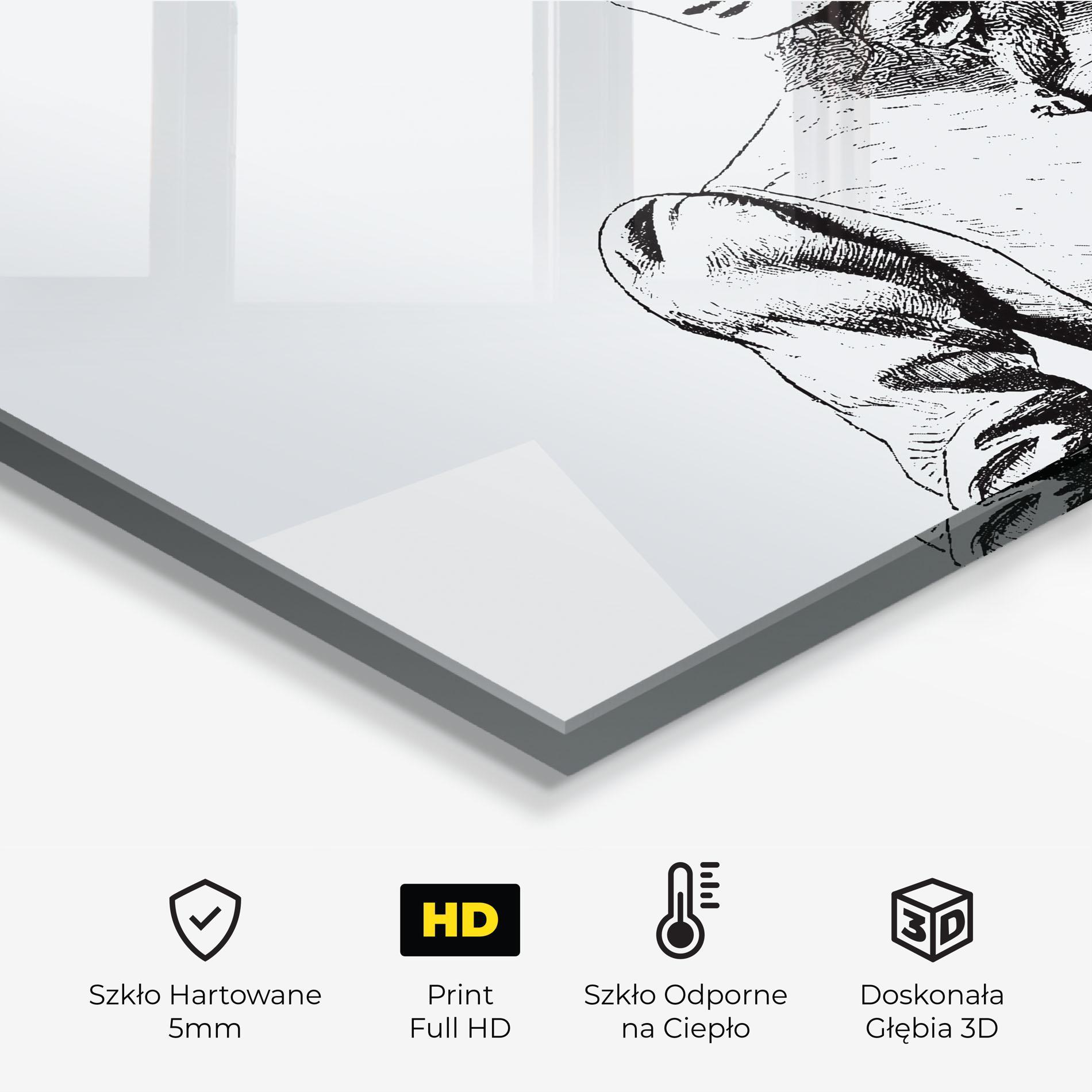 Panel Szklany do Kuchni Noble Lady Hat mockup 2