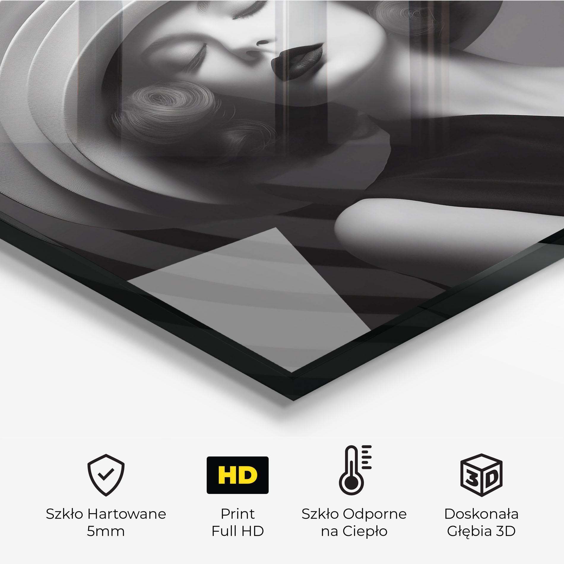 Panel Szklany do Kuchni Vintage Pretty Lady mockup 2