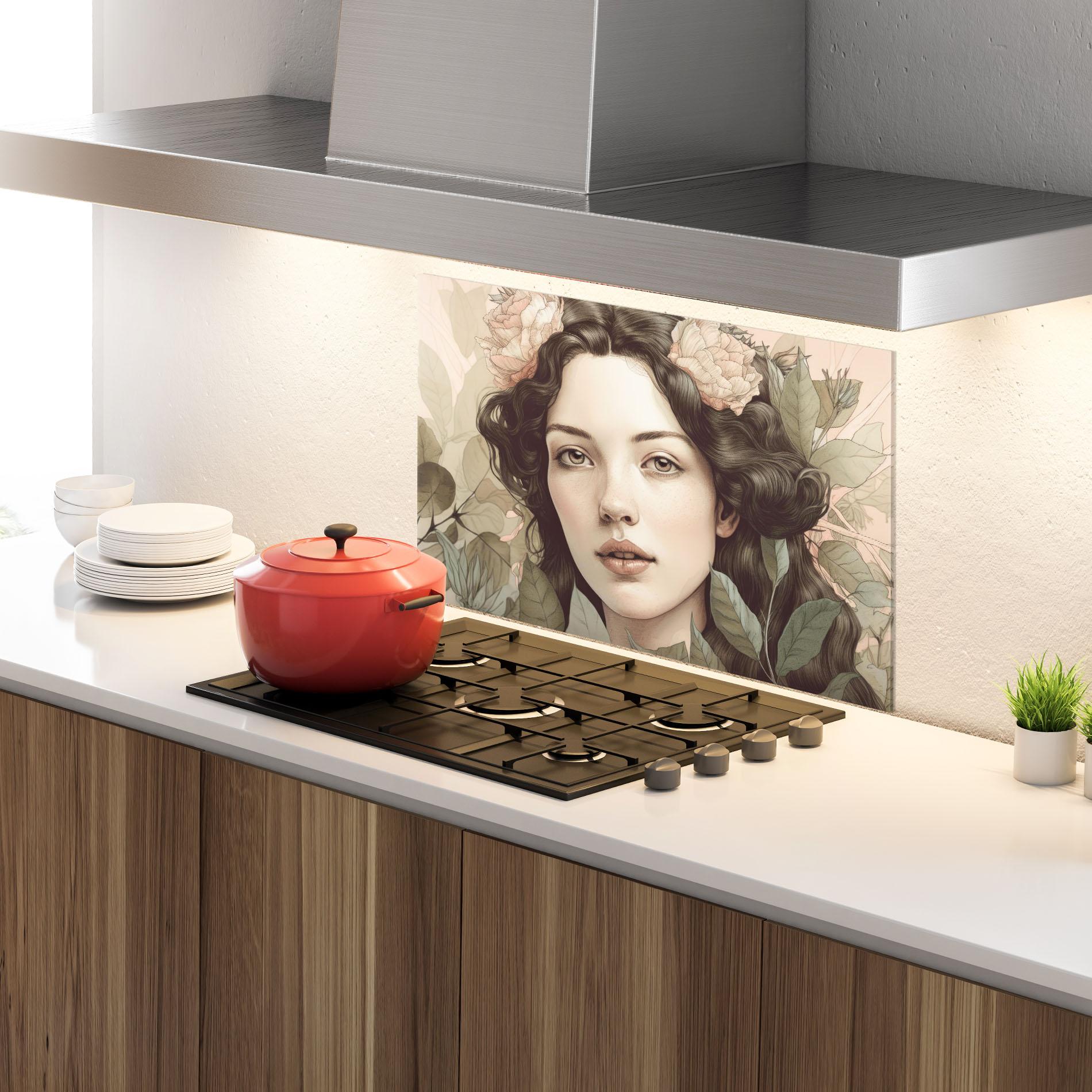 Panel Szklany do Kuchni Beautiful Vintage Portrait mockup 4