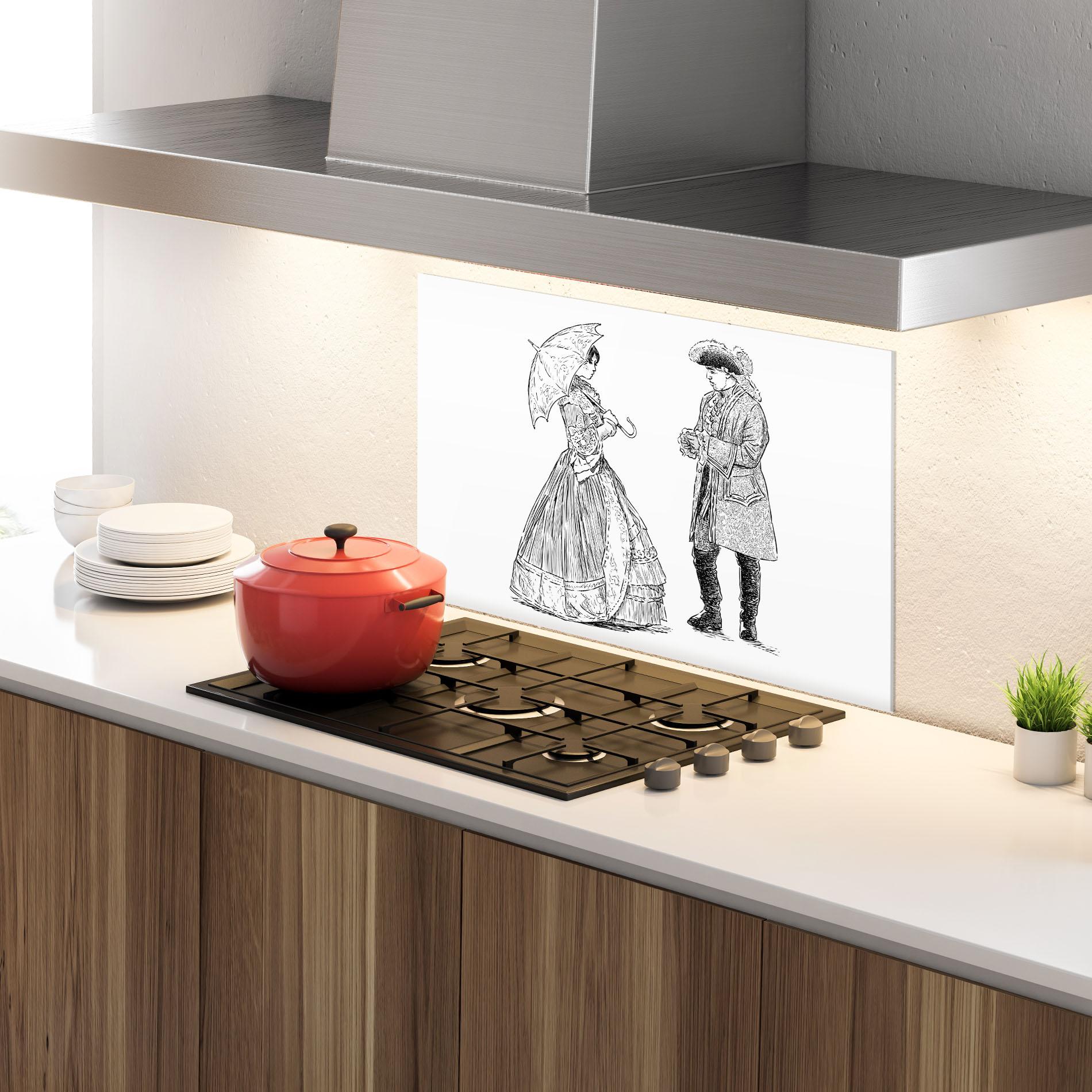 Panel Szklany do Kuchni Century Couple mockup 4