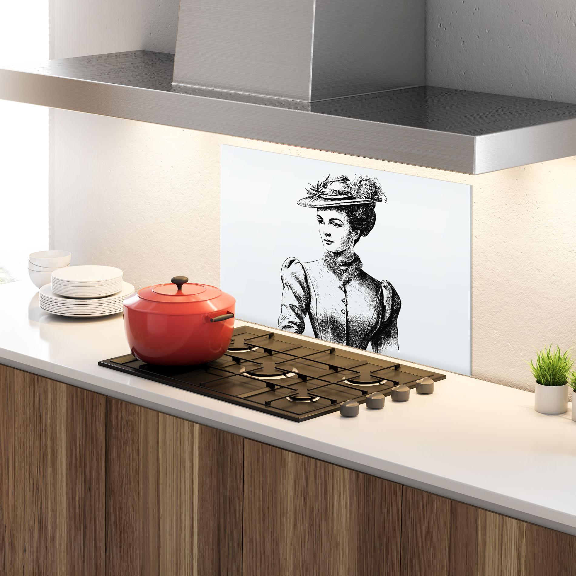 Panel Szklany do Kuchni Noble Lady Hat mockup 4