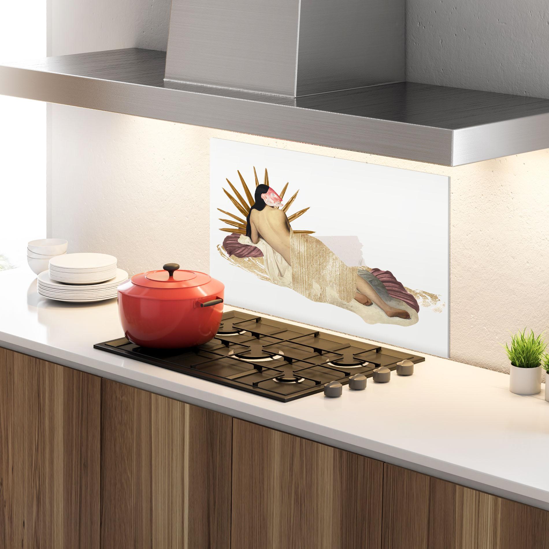 Panel Szklany do Kuchni Vintage Woman Art mockup 4