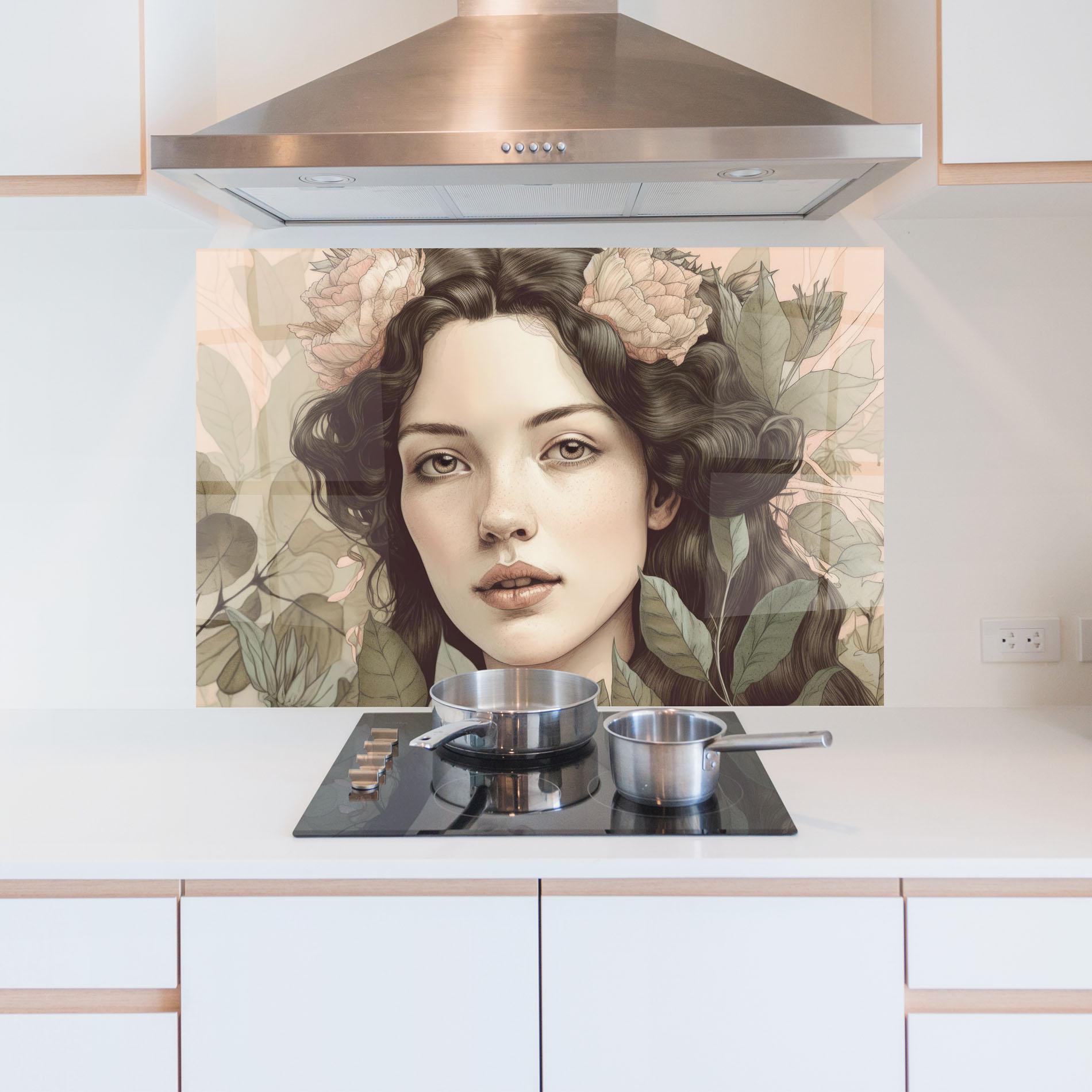 Panel Szklany do Kuchni Beautiful Vintage Portrait mockup 5