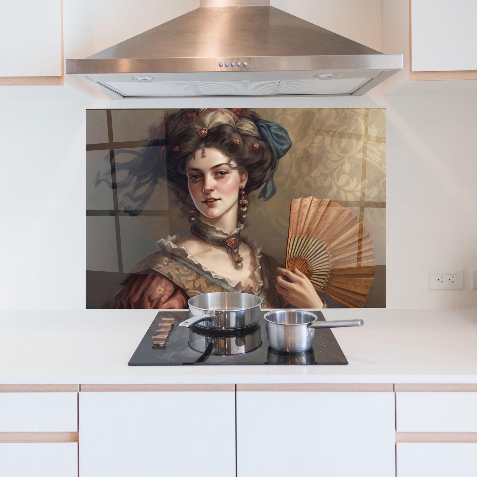 Panel Szklany do Kuchni Medieval Noblewoman mockup 5