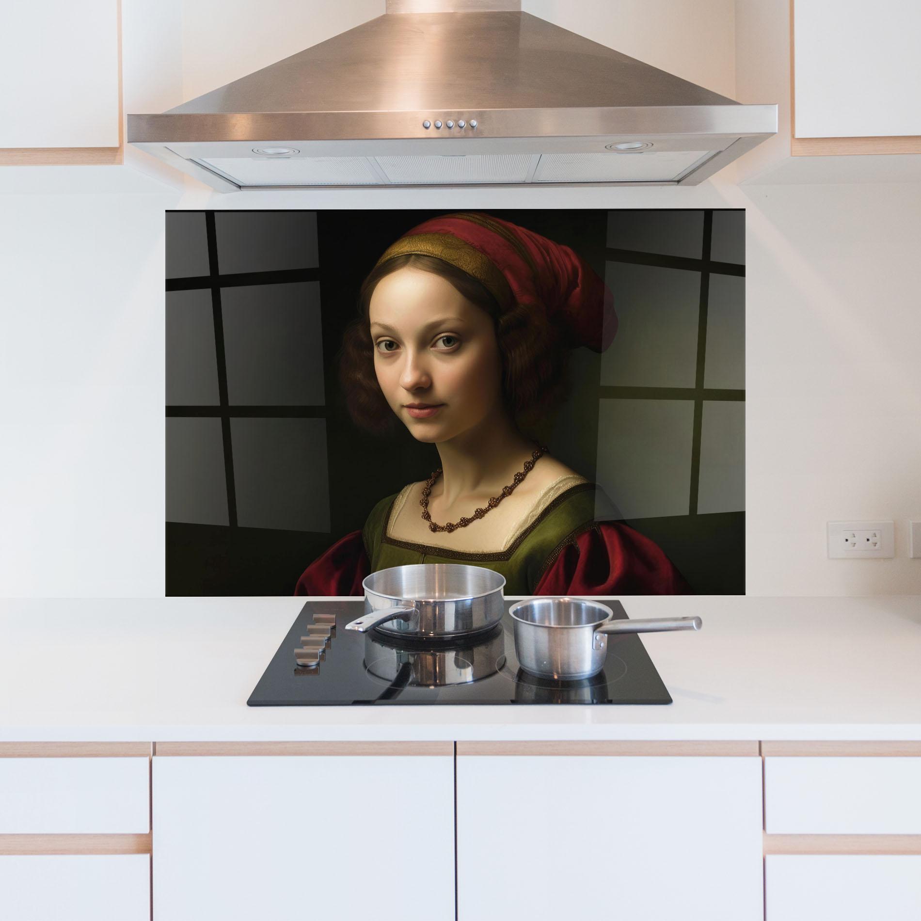 Panel Szklany do Kuchni Vintage Old Painting mockup 5