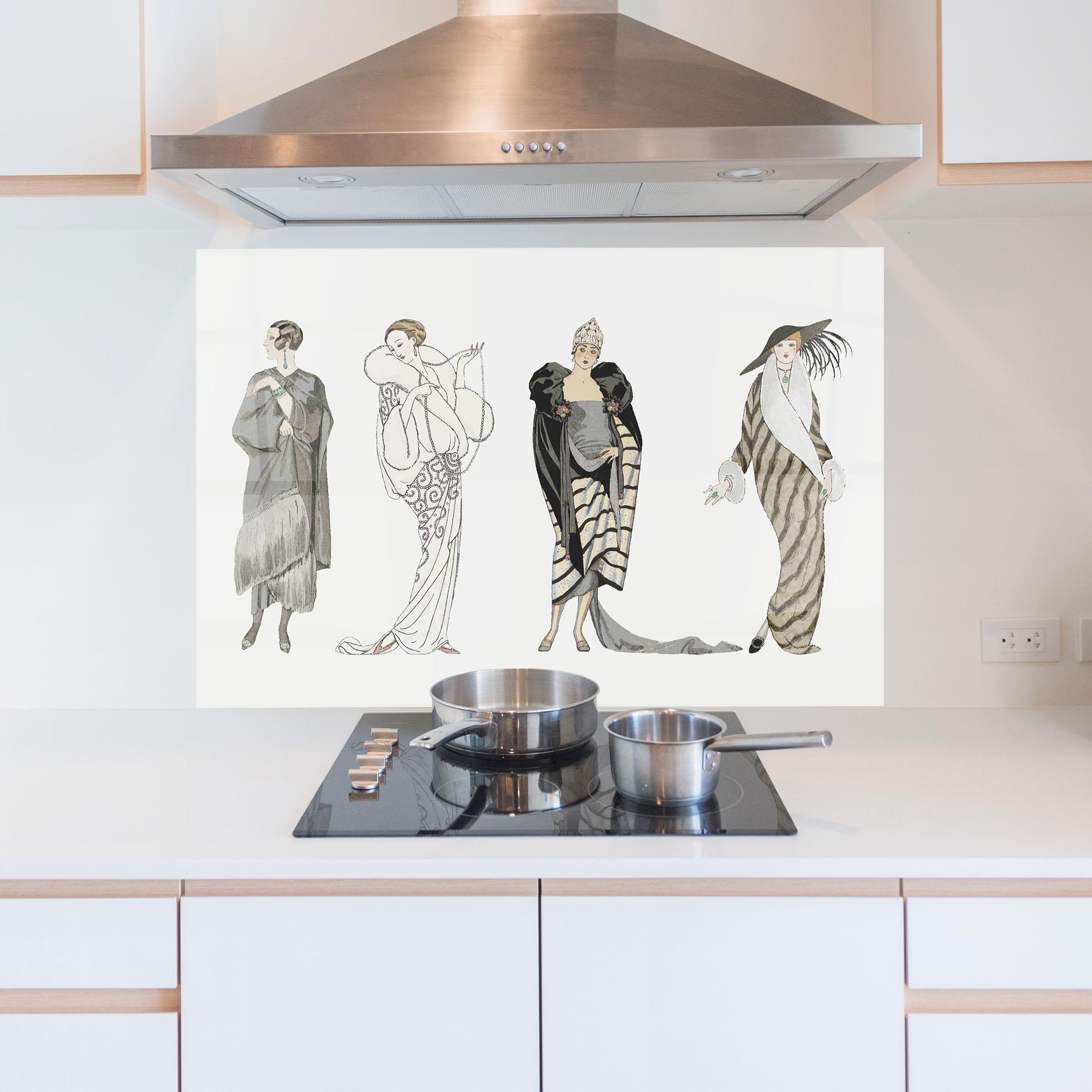 Panel Szklany do Kuchni Vintage Outfits mockup 5