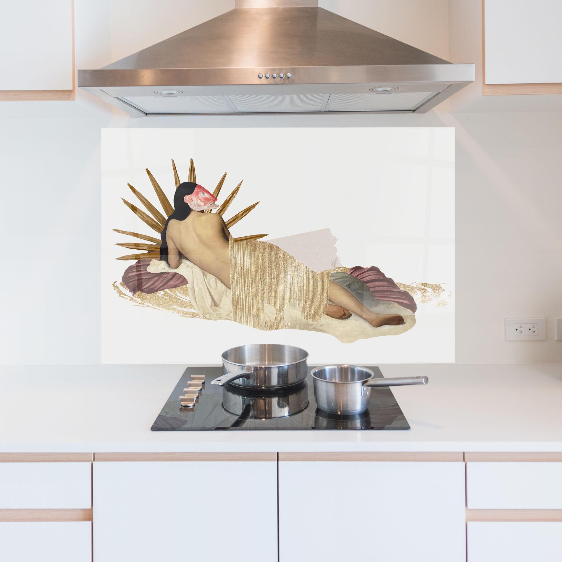 Panel Szklany do Kuchni Vintage Woman Art mockup 5