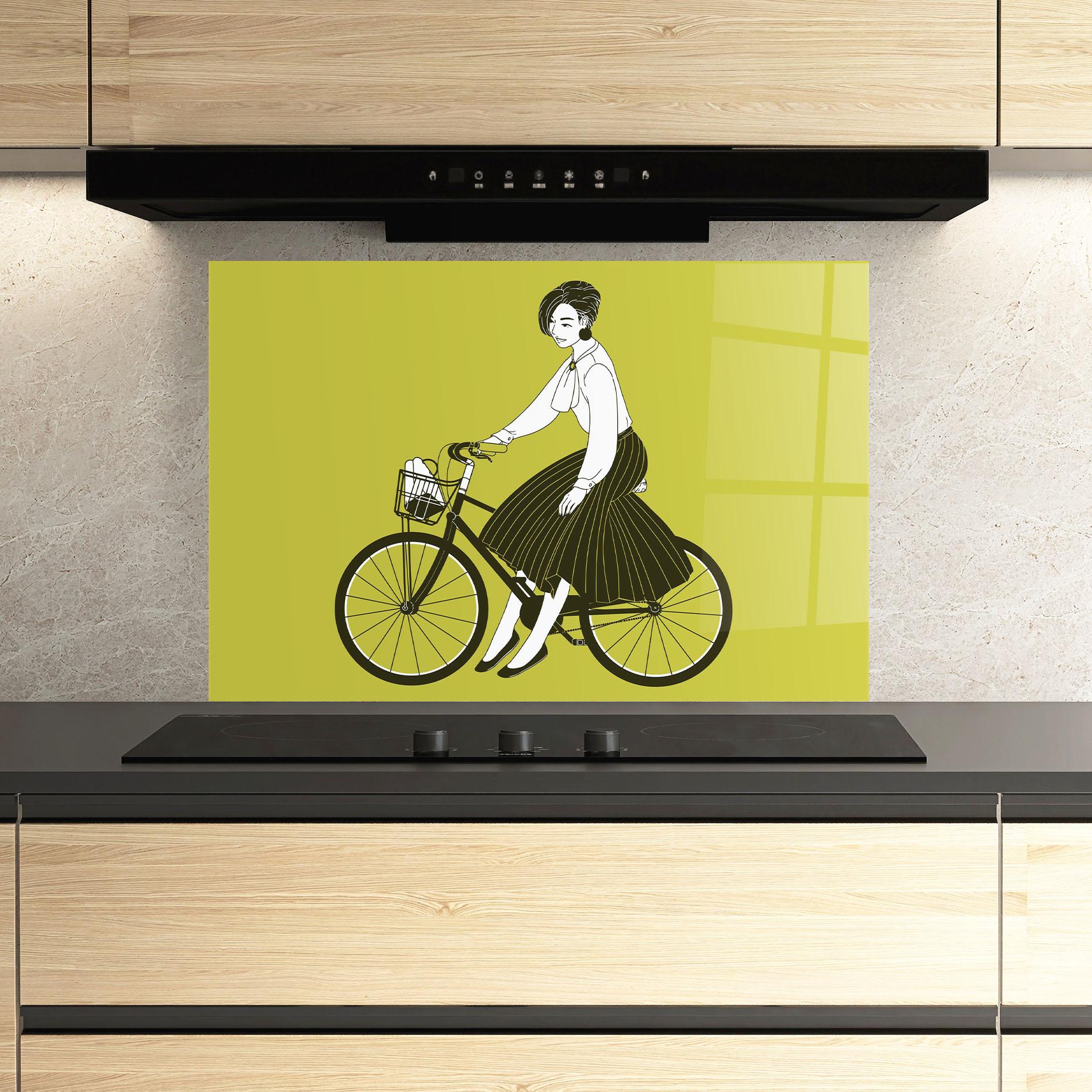 Panel Szklany do Kuchni Vintage Bicycle mockup 3