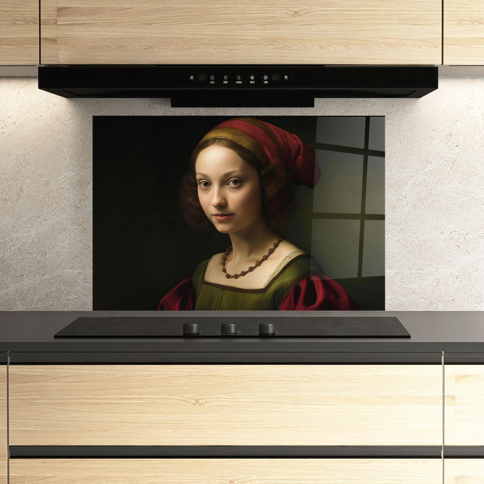 Panel Szklany do Kuchni Vintage Old Painting mockup 3