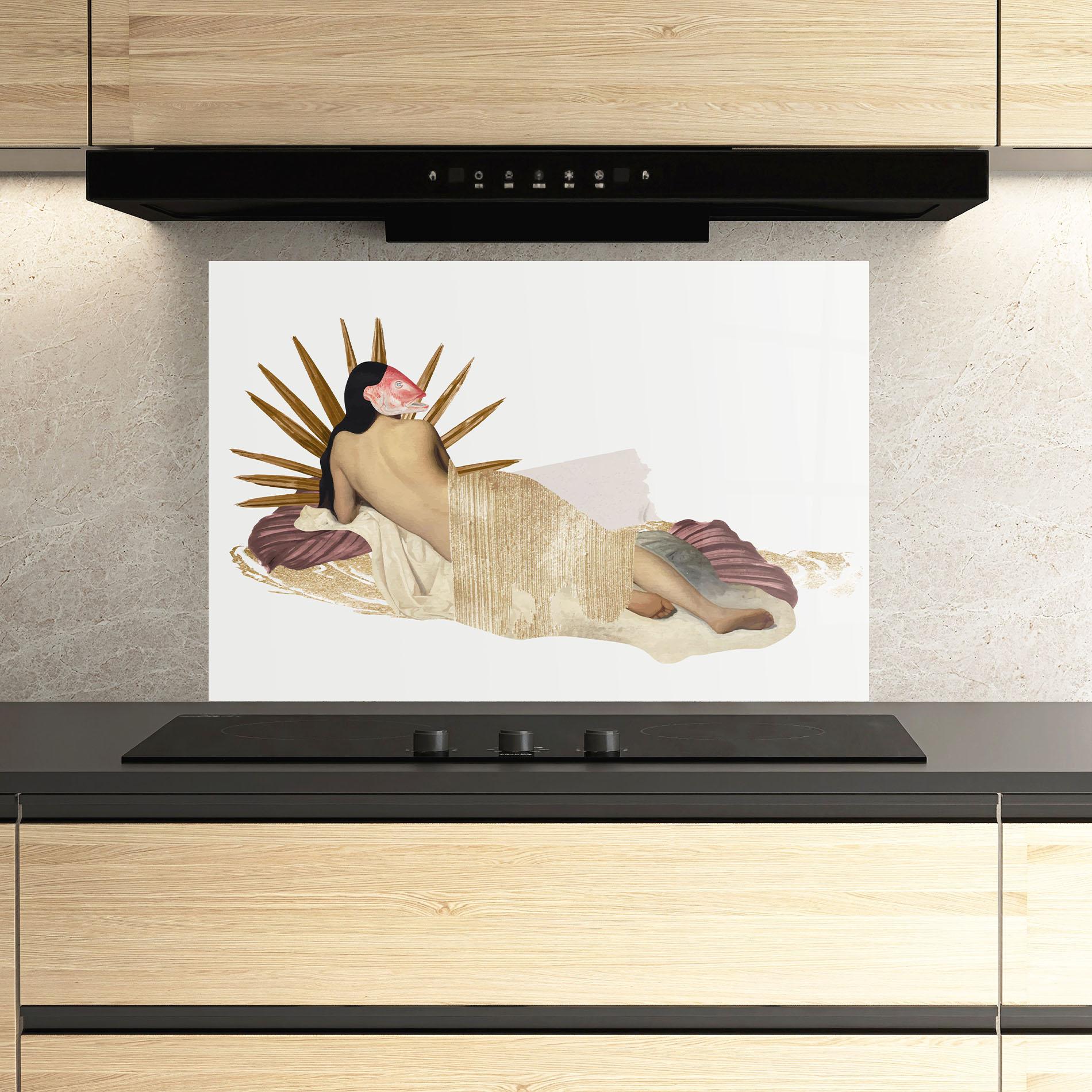 Panel Szklany do Kuchni Vintage Woman Art mockup 3