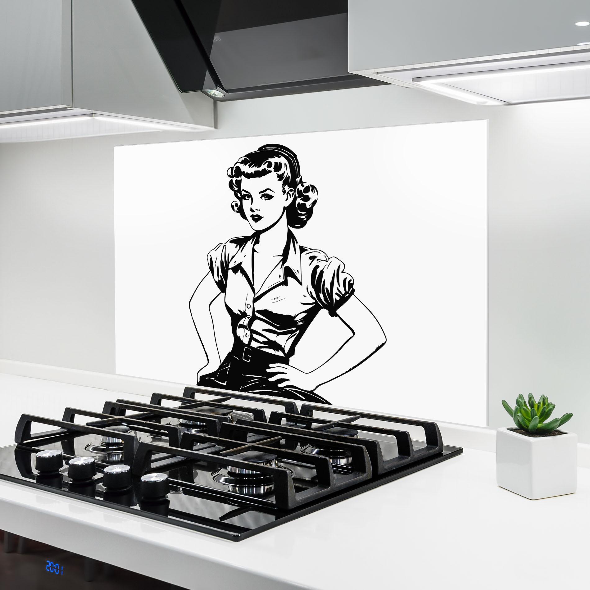 Panel Szklany do Kuchni Pretty Shilouette Girl mockup 6