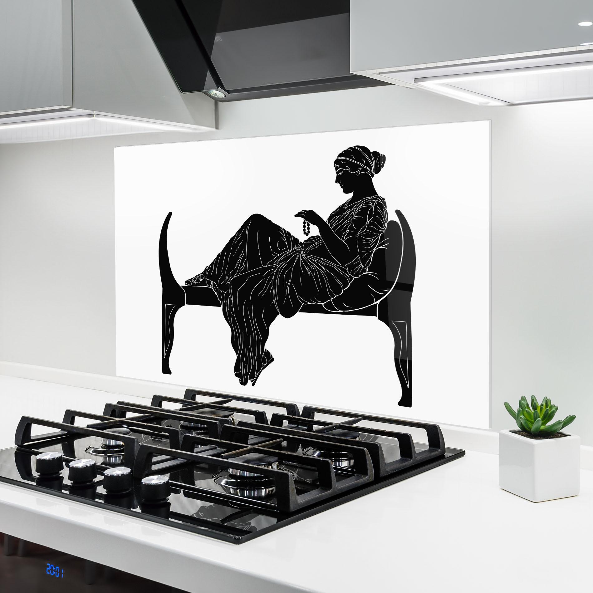 Panel Szklany do Kuchni Statue Pearls mockup 6