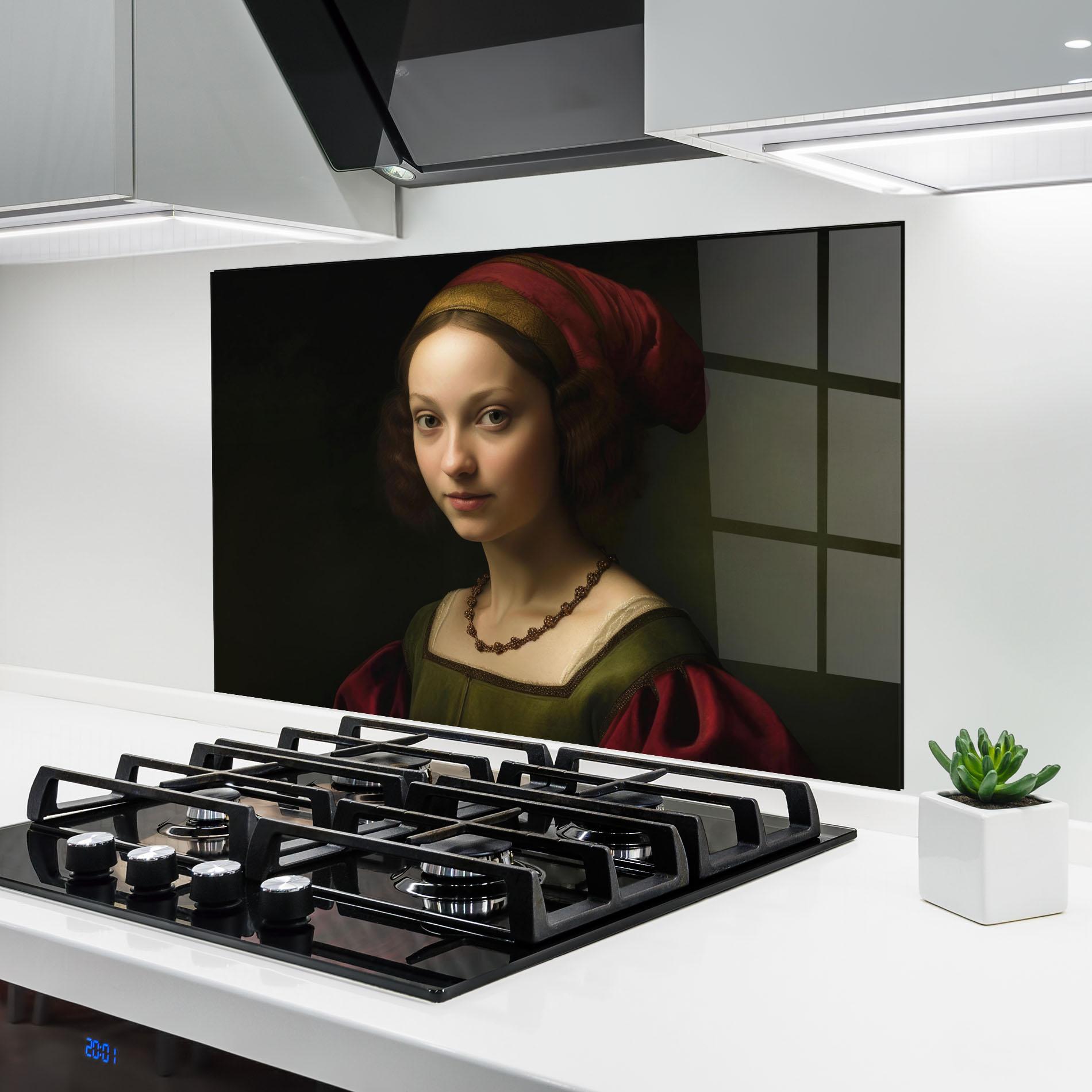 Panel Szklany do Kuchni Vintage Old Painting mockup 6