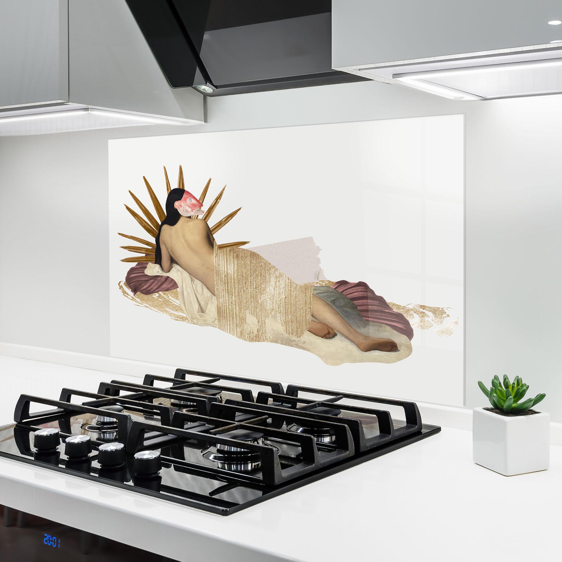 Panel Szklany do Kuchni Vintage Woman Art mockup 6