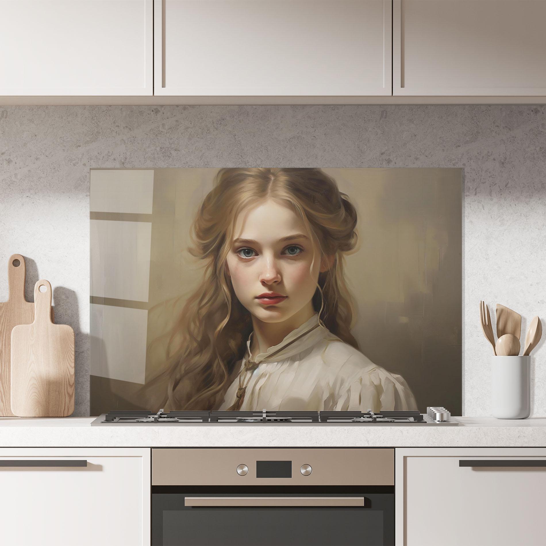 Panel Szklany do Kuchni Timeless Portrait mockup 7