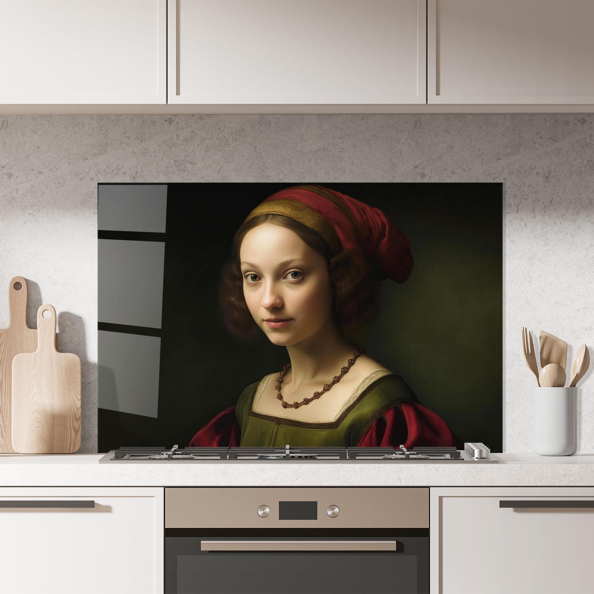 Panel Szklany do Kuchni Vintage Old Painting mockup 7