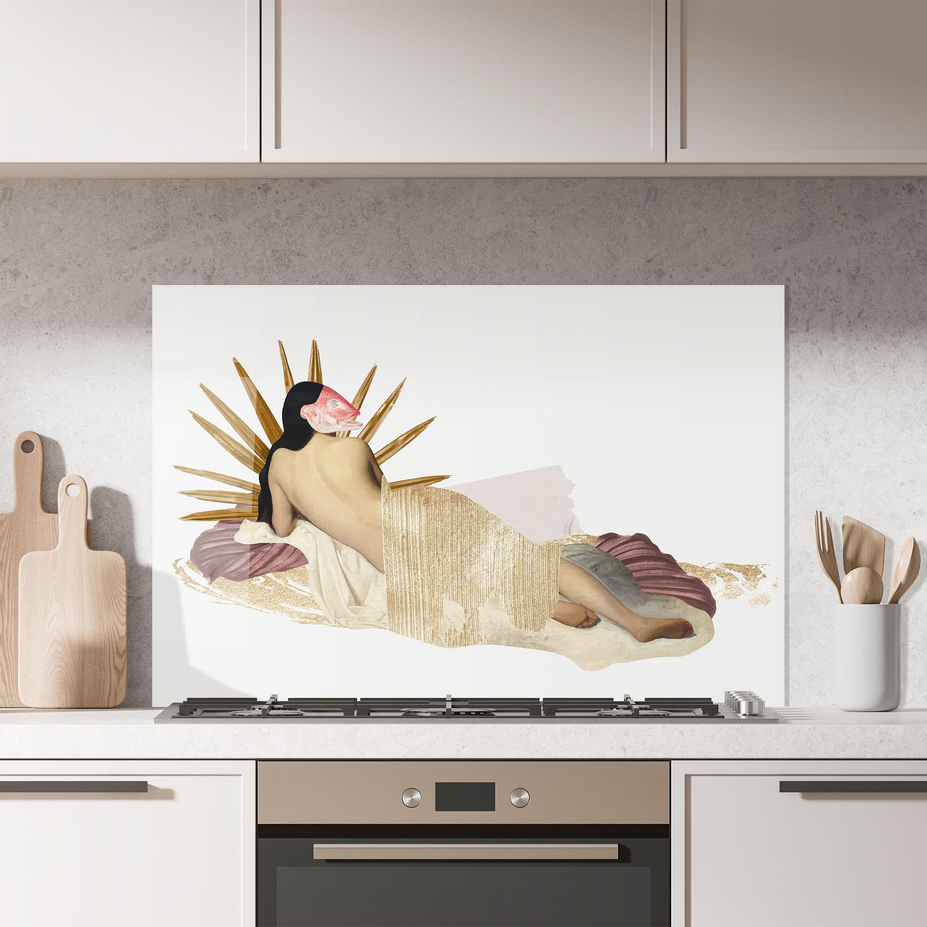 Panel Szklany do Kuchni Vintage Woman Art mockup 7