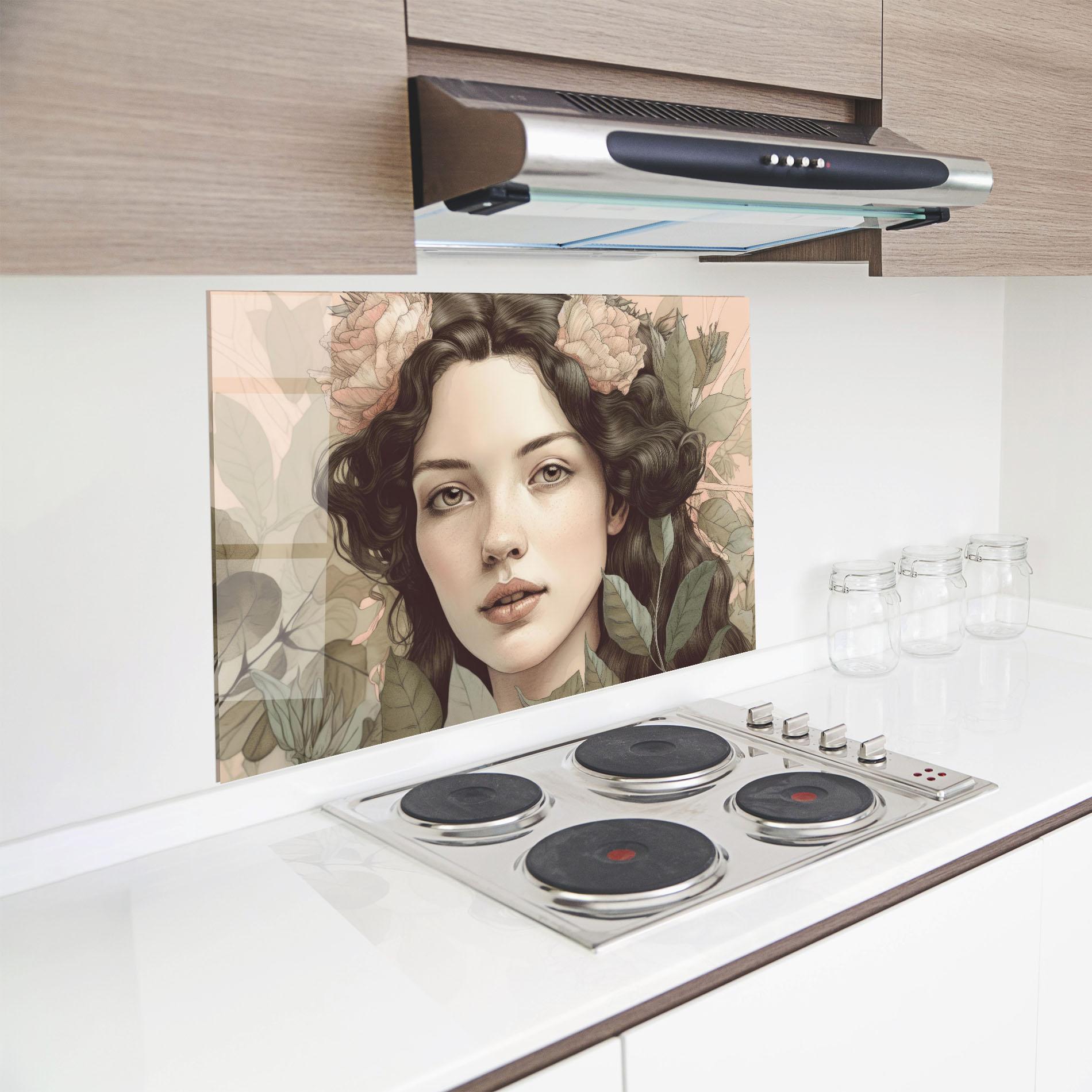 Panel Szklany do Kuchni Beautiful Vintage Portrait mockup 8