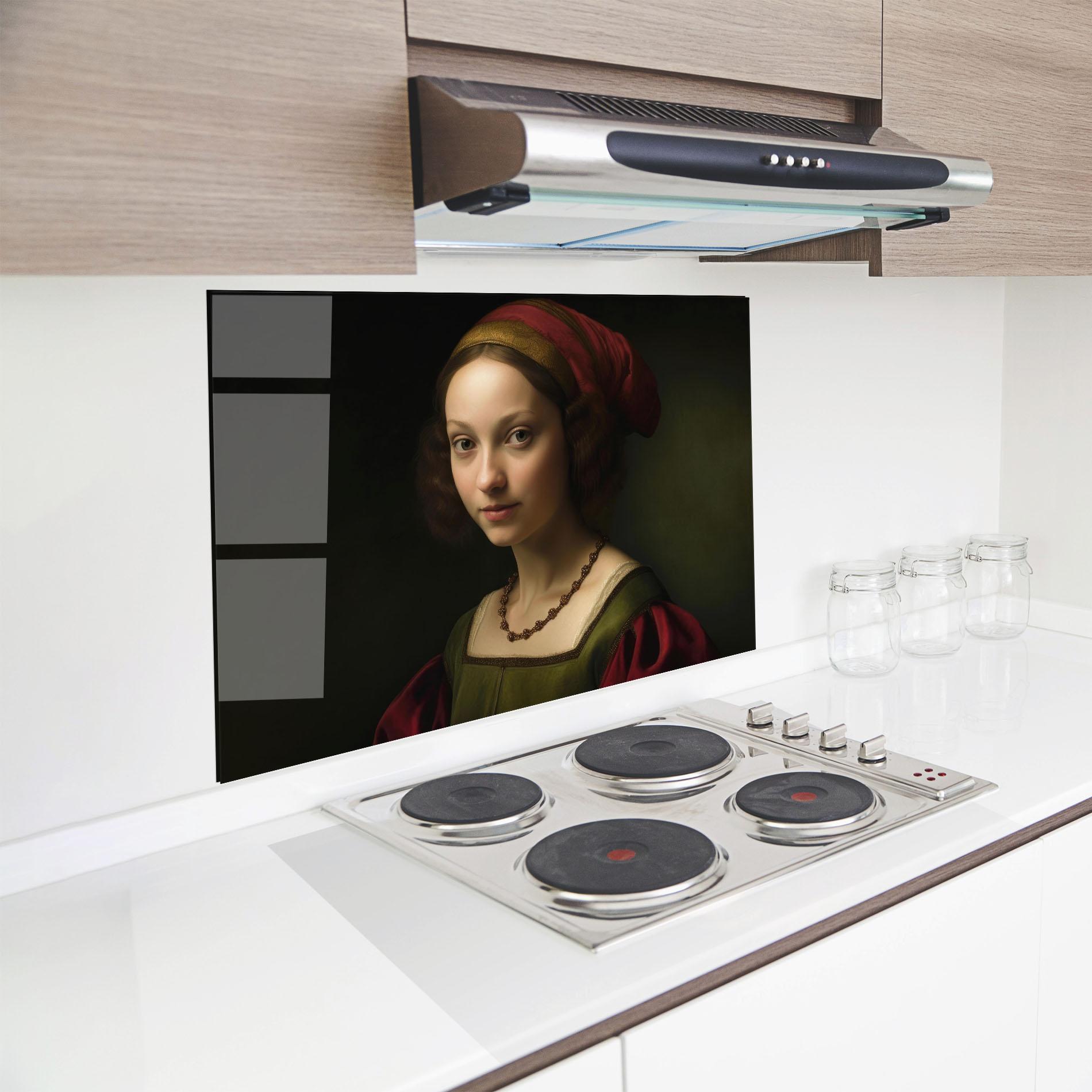 Panel Szklany do Kuchni Vintage Old Painting mockup 8