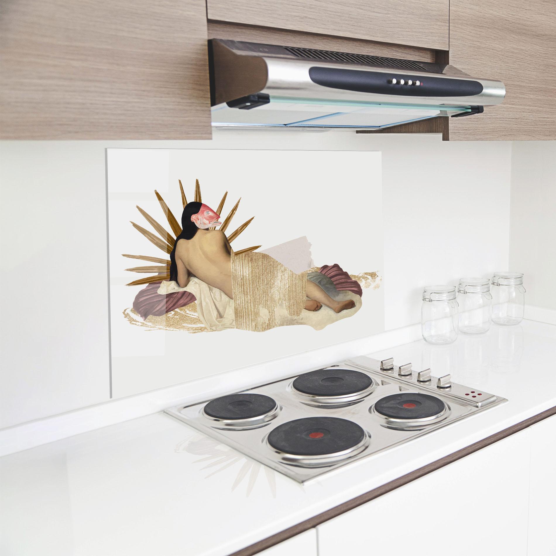 Panel Szklany do Kuchni Vintage Woman Art mockup 8