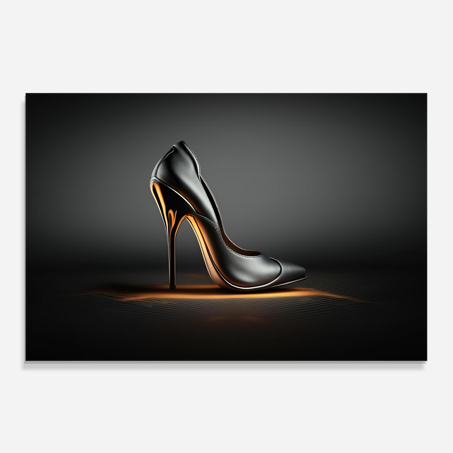 Panel Szklany do Kuchni Black Shoe Product mockup 0